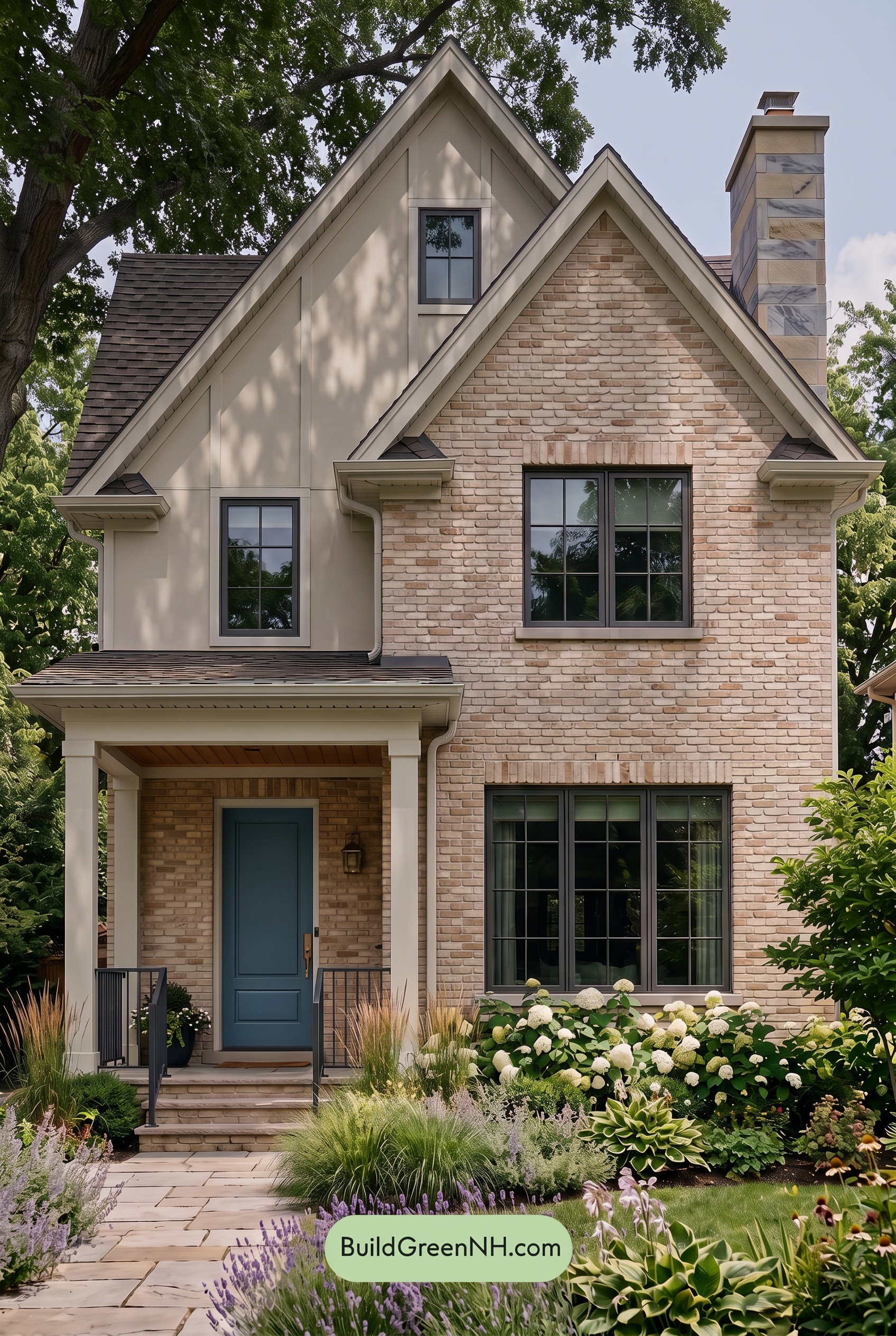Tan Brick House Exterior Color Scheme: Linen Forge - Shade