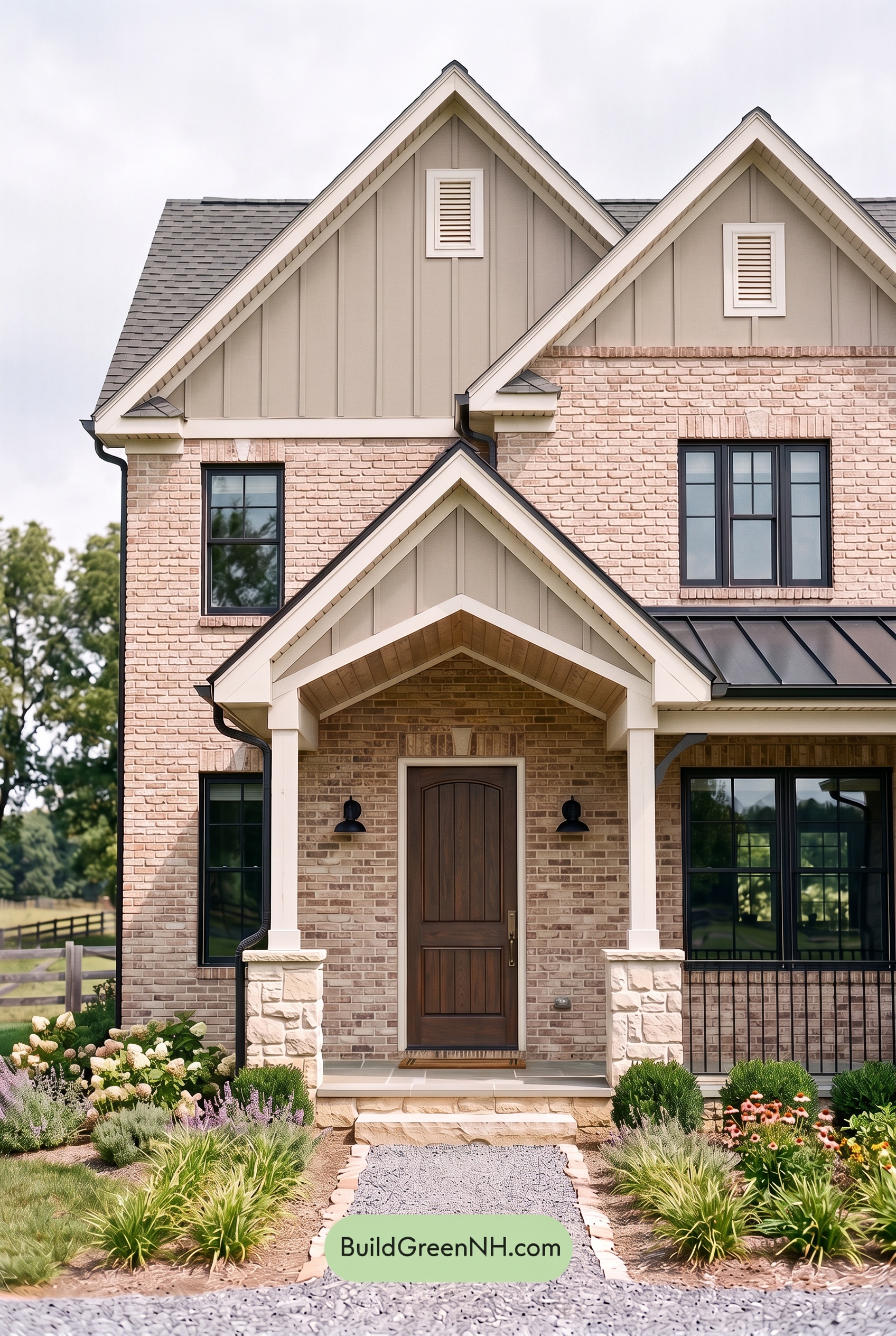 Tan Brick House Exterior Color Scheme: Masonry Reverie - Overcast