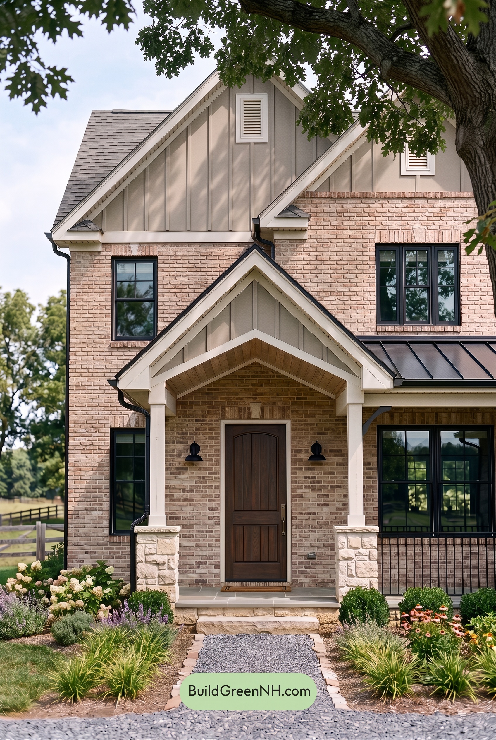 Tan Brick House Exterior Color Scheme: Masonry Reverie - Shade