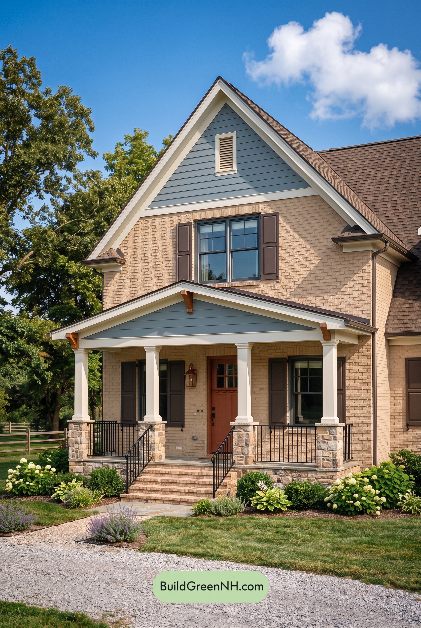 Tan Brick House Exterior Color Scheme: Prairie Lantern Verse