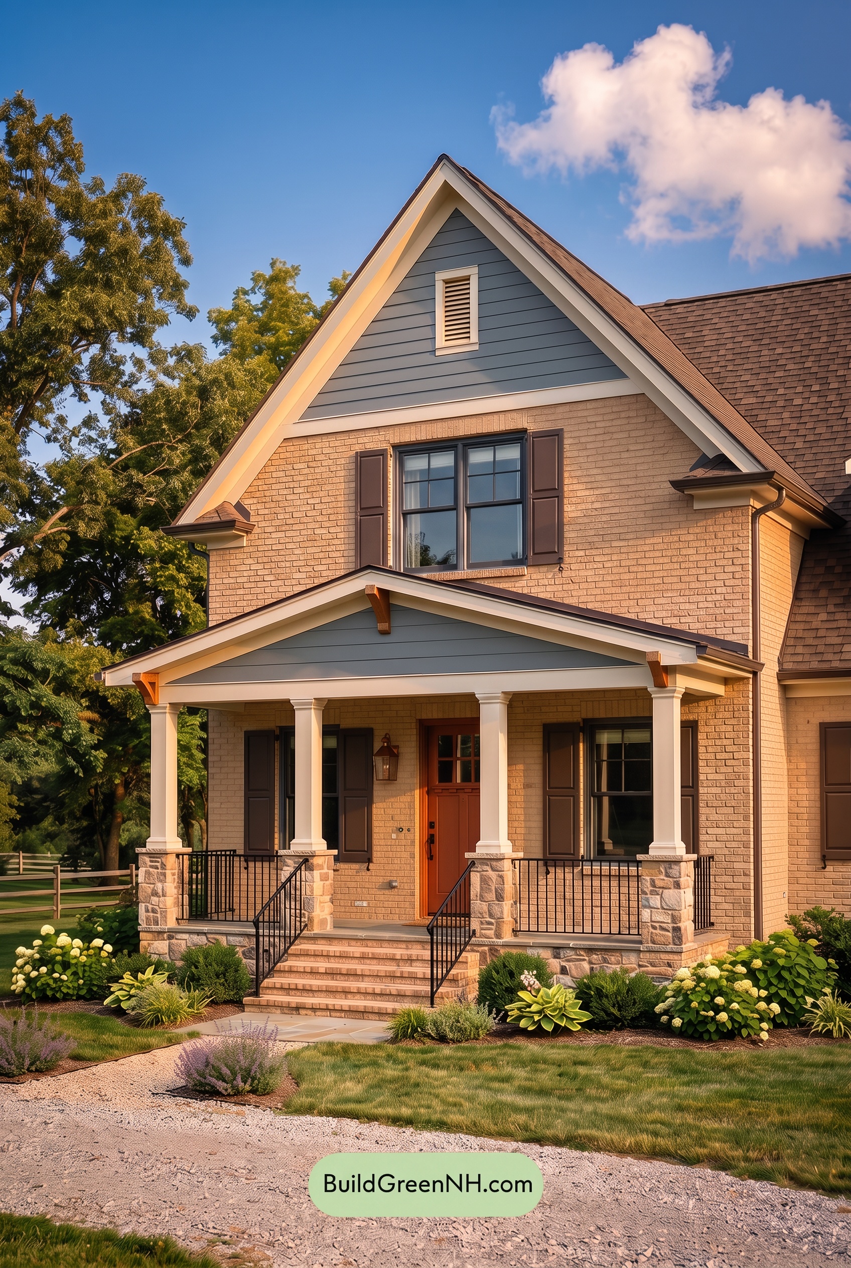 Tan Brick House Exterior Color Scheme: Prairie Lantern Verse - Golden Hour