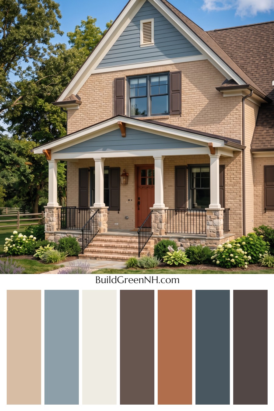 Tan Brick House Exterior Color Scheme: Prairie Lantern Verse
