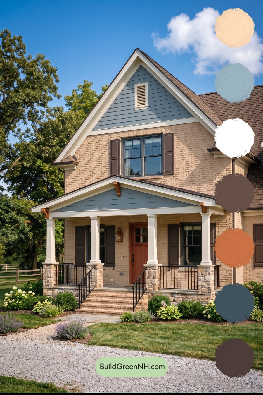 Tan Brick House Exterior Color Scheme: Prairie Lantern Verse