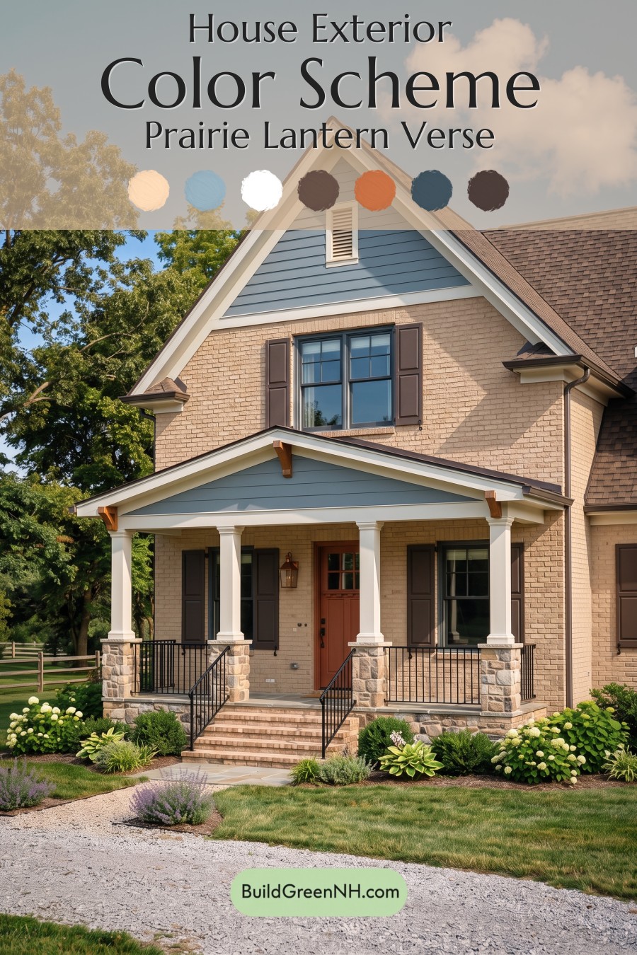 Tan Brick House Exterior Color Scheme: Prairie Lantern Verse