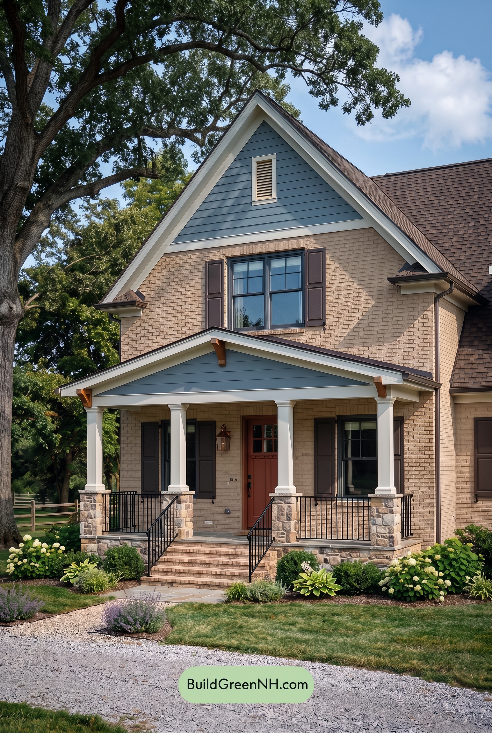 Tan Brick House Exterior Color Scheme: Prairie Lantern Verse - Shade