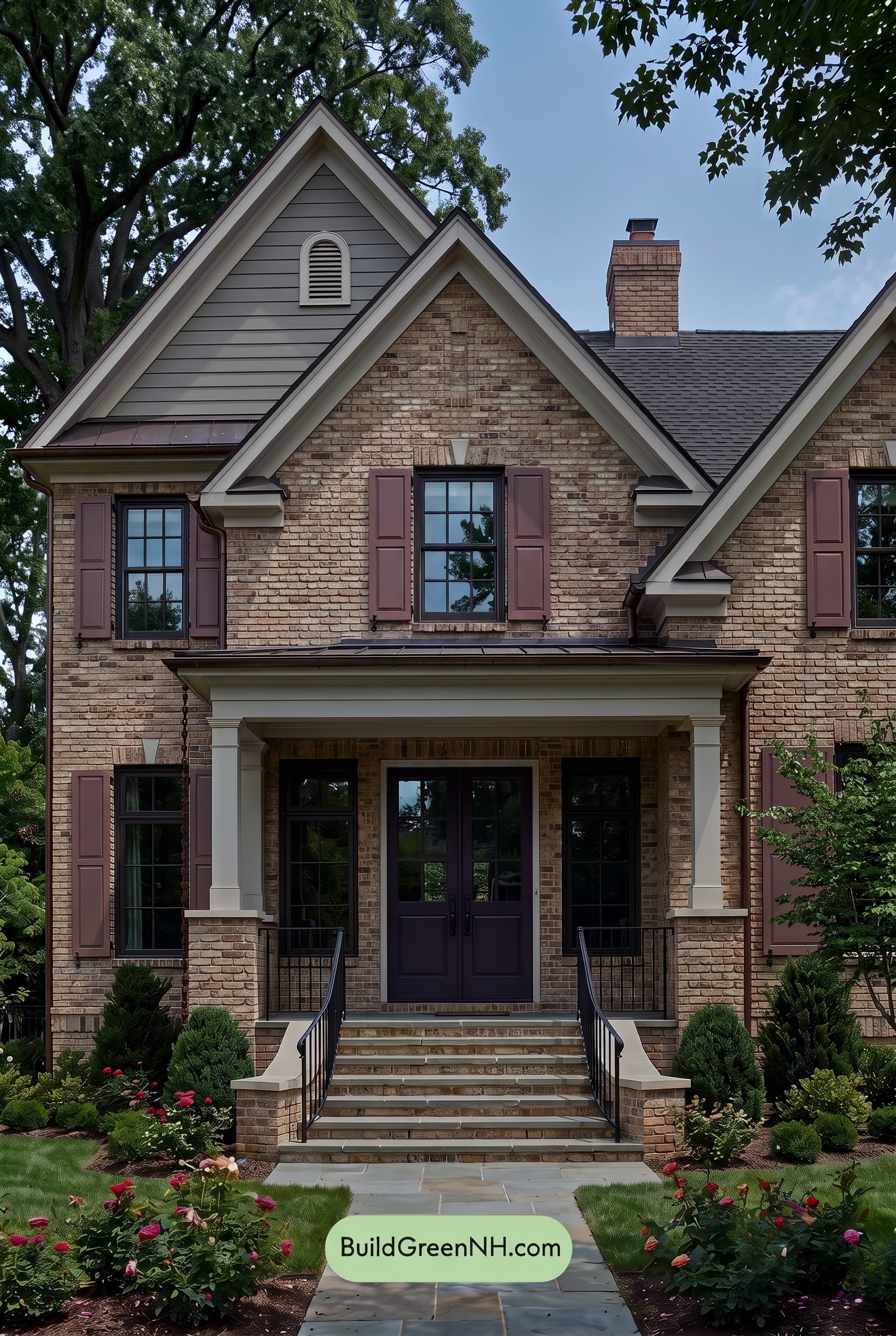 Tan Brick House Exterior Color Scheme: Rosewood Arrival - Shade