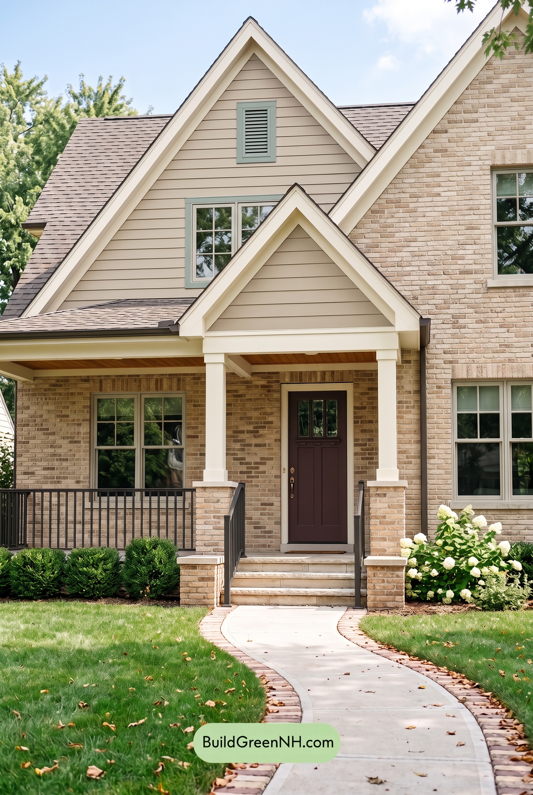 Tan Brick House Exterior Color Scheme: Velvet Threshold