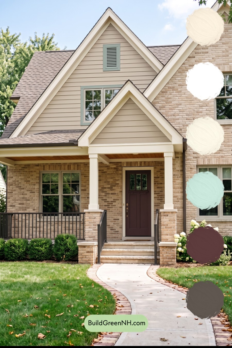 Tan Brick House Exterior Color Scheme: Velvet Threshold