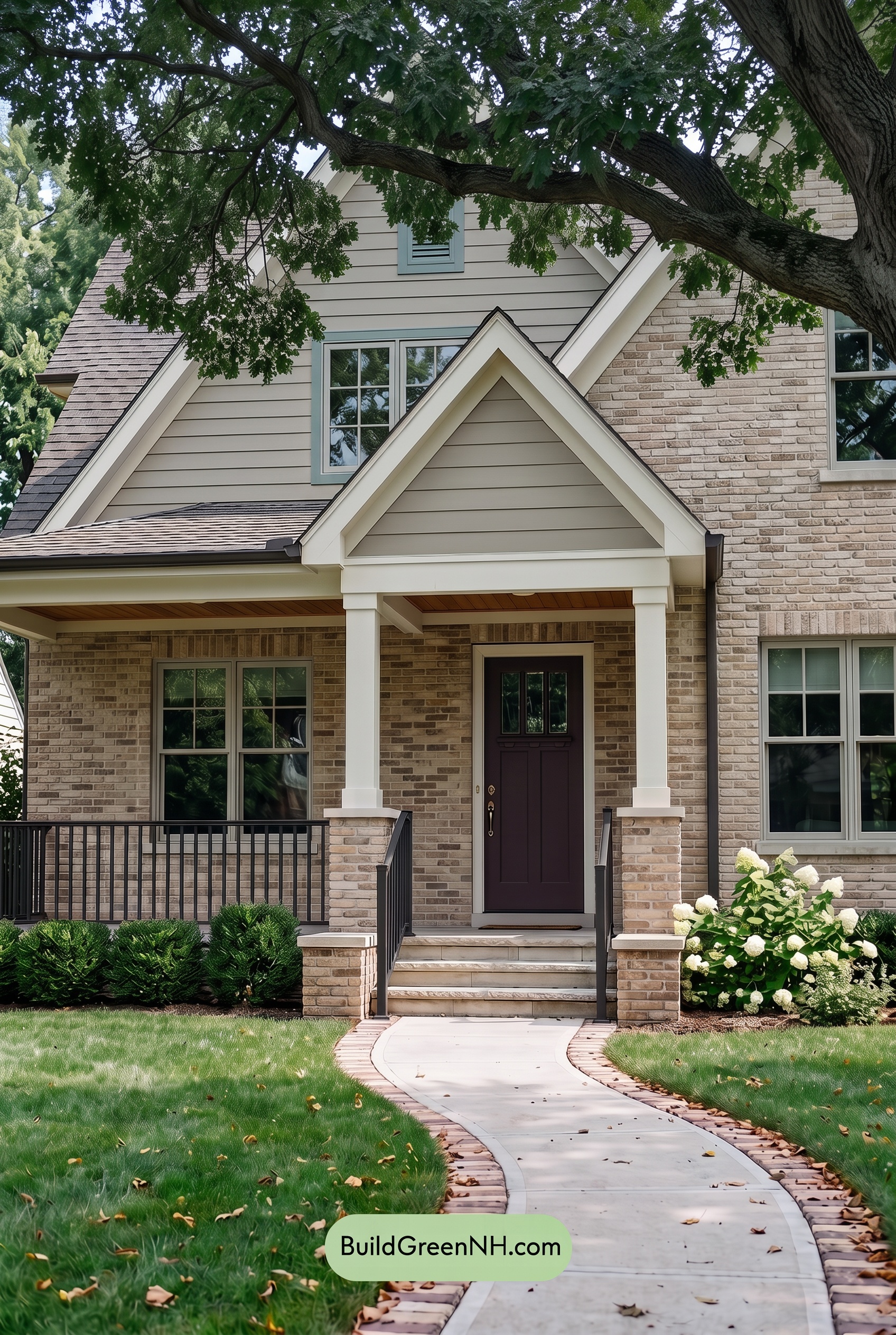 Tan Brick House Exterior Color Scheme: Velvet Threshold - Shade