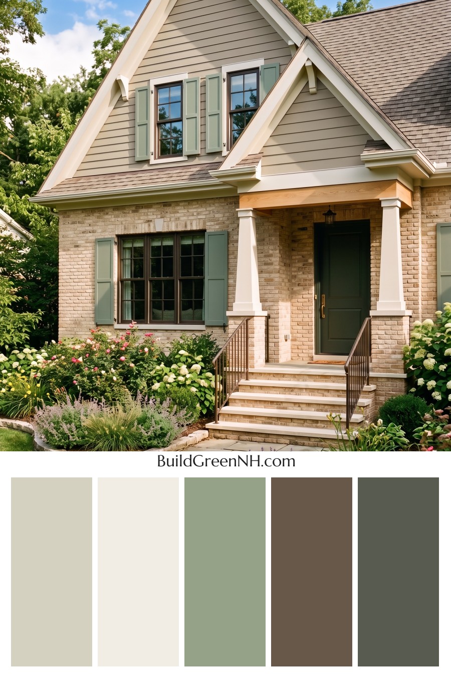Tan Brick House Exterior Color Scheme: Willow Porch Note