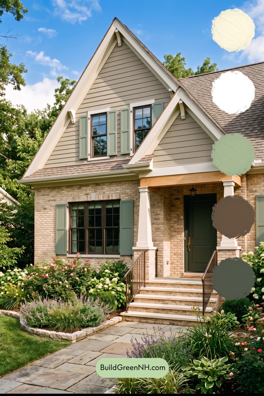Tan Brick House Exterior Color Scheme: Willow Porch Note