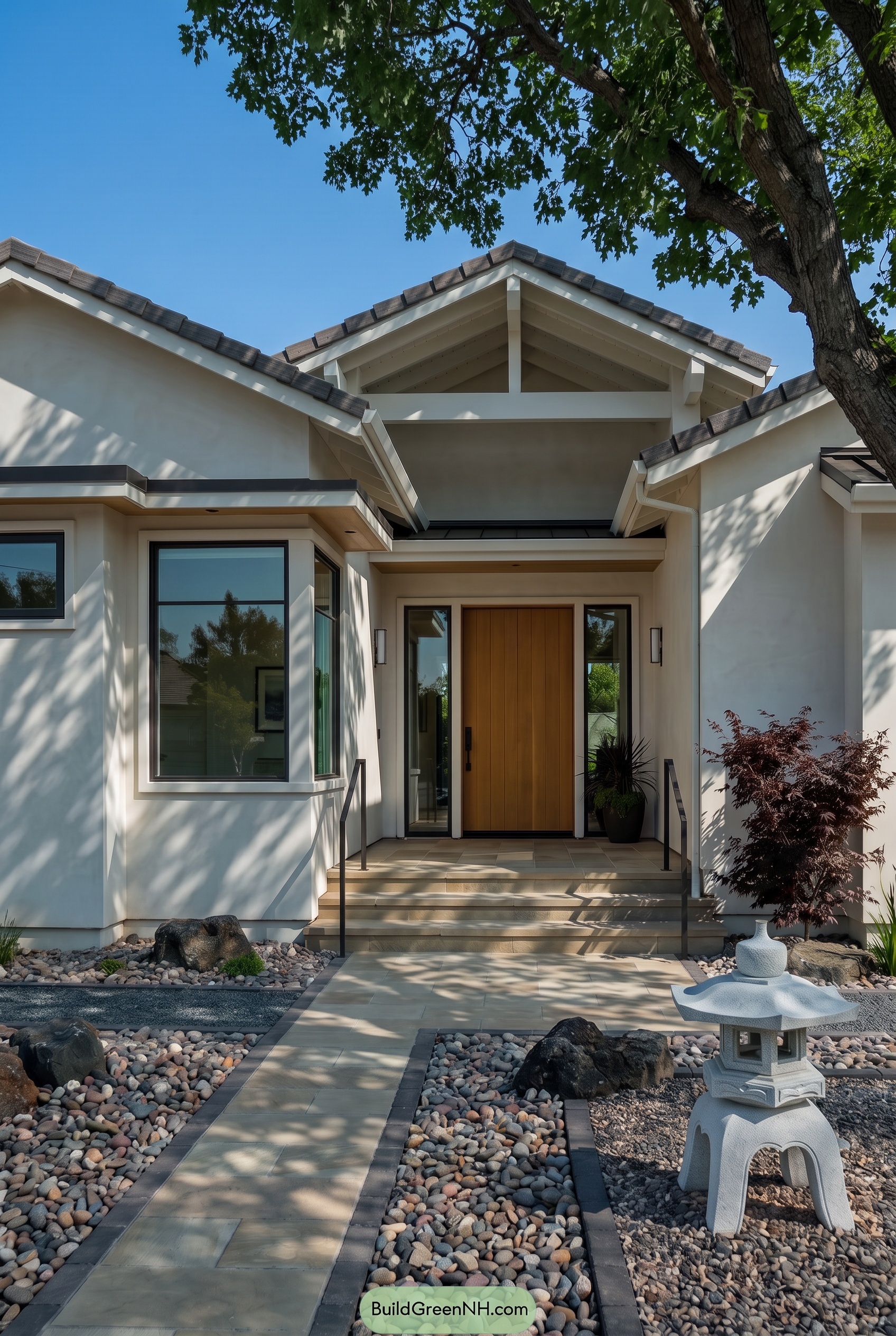 White Stucco House Exterior Color Scheme: Zen Inspired Modern Stucco - Shade