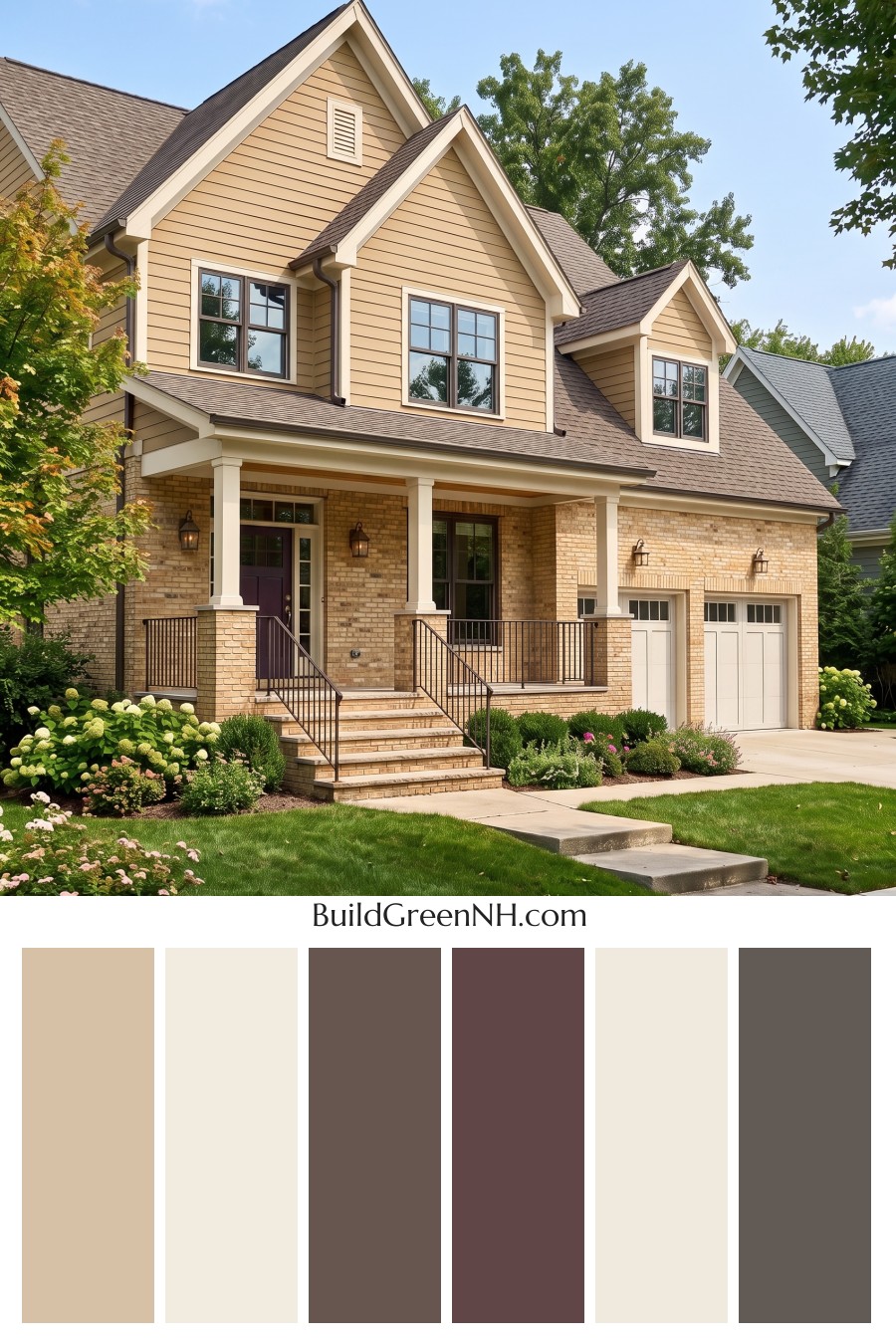 Yellow Brick House Exterior Color Scheme: Amber Veranda