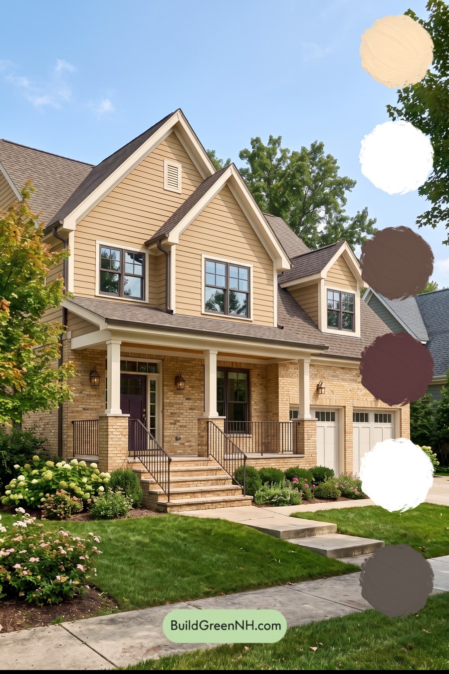 Yellow Brick House Exterior Color Scheme: Amber Veranda