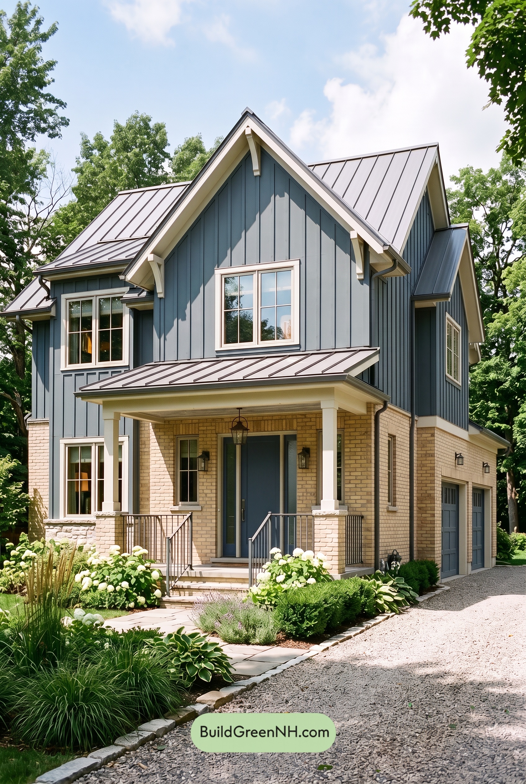 Yellow Brick House Exterior Color Scheme: Bluebell Masonry Quiet