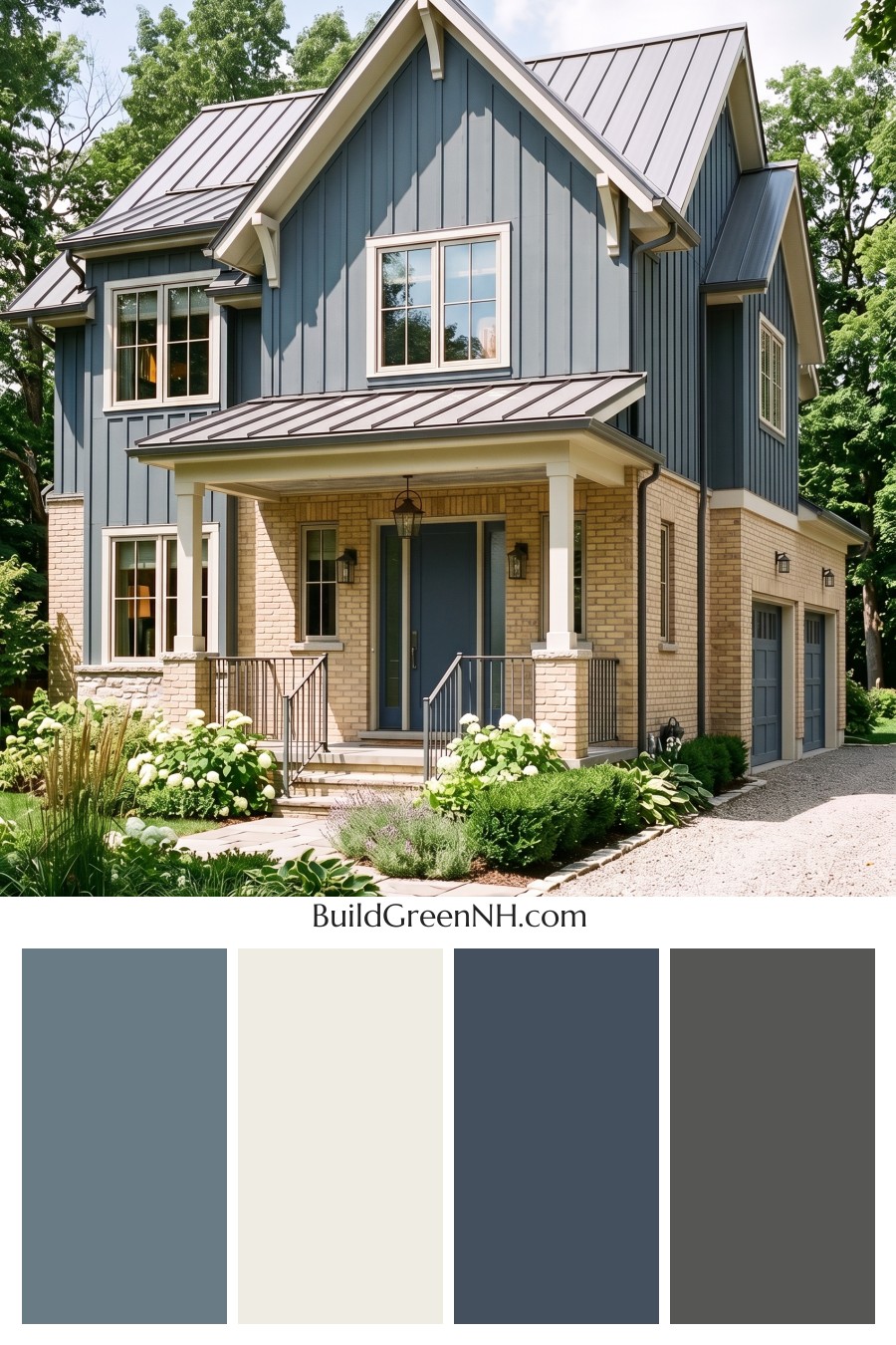 Yellow Brick House Exterior Color Scheme: Bluebell Masonry Quiet