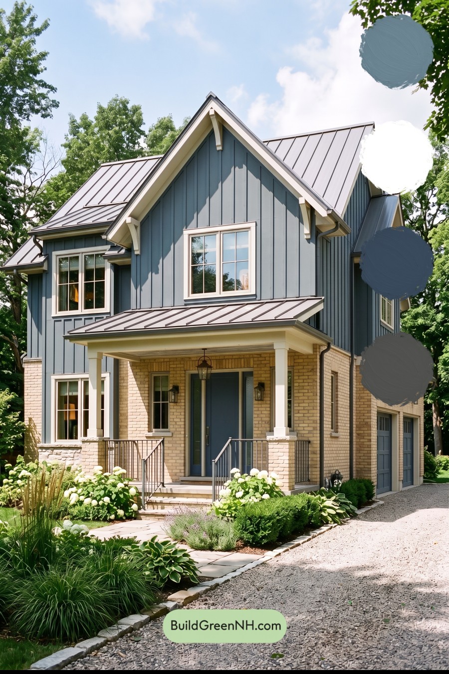 Yellow Brick House Exterior Color Scheme: Bluebell Masonry Quiet