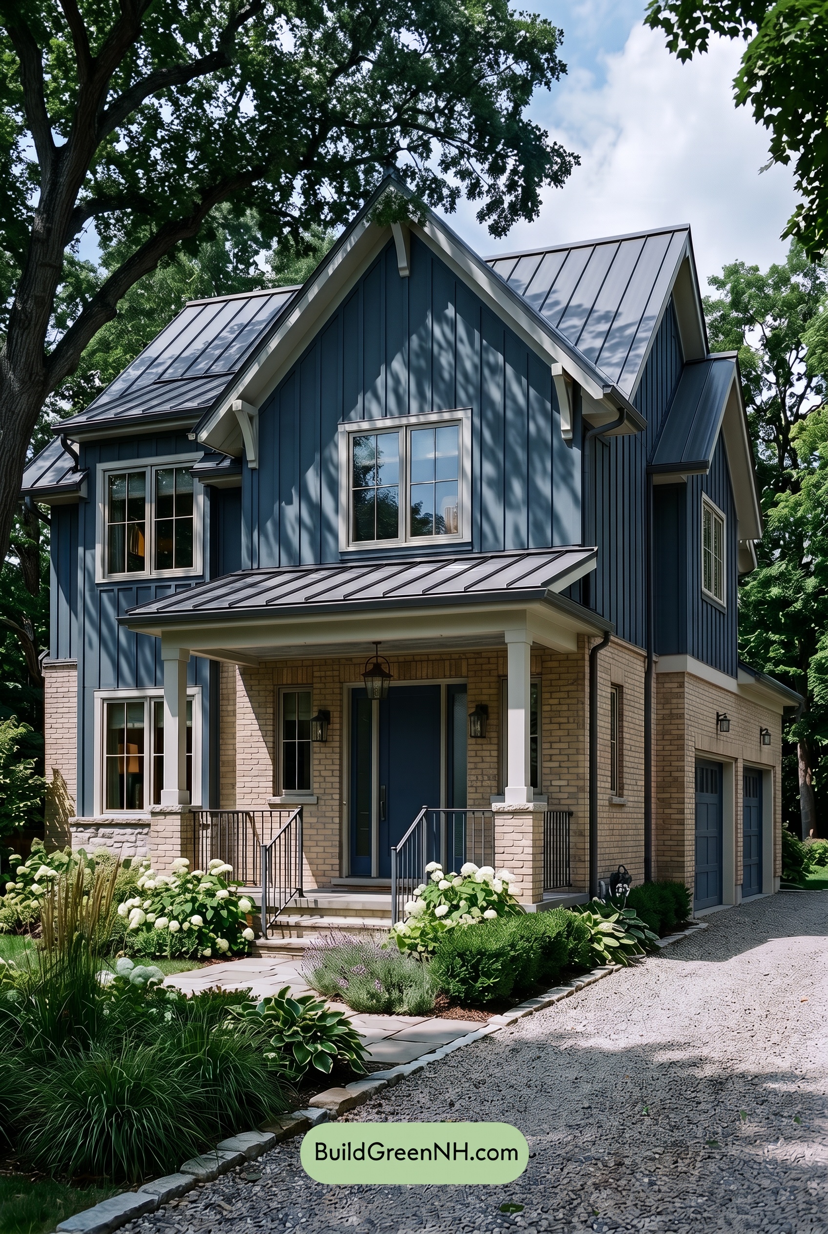 Yellow Brick House Exterior Color Scheme: Bluebell Masonry Quiet - Shade