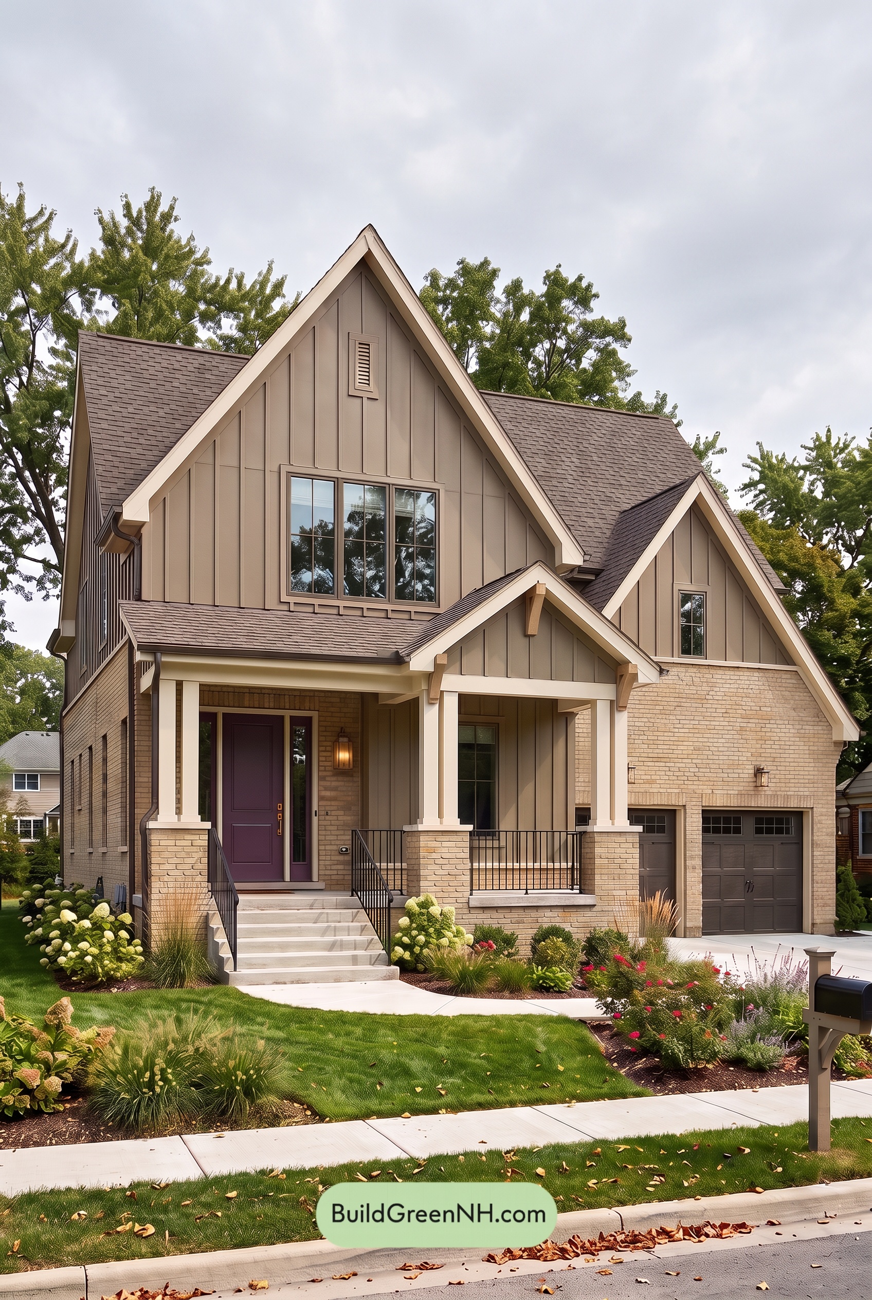 Yellow Brick House Exterior Color Scheme: Brasswood Reverie - Overcast