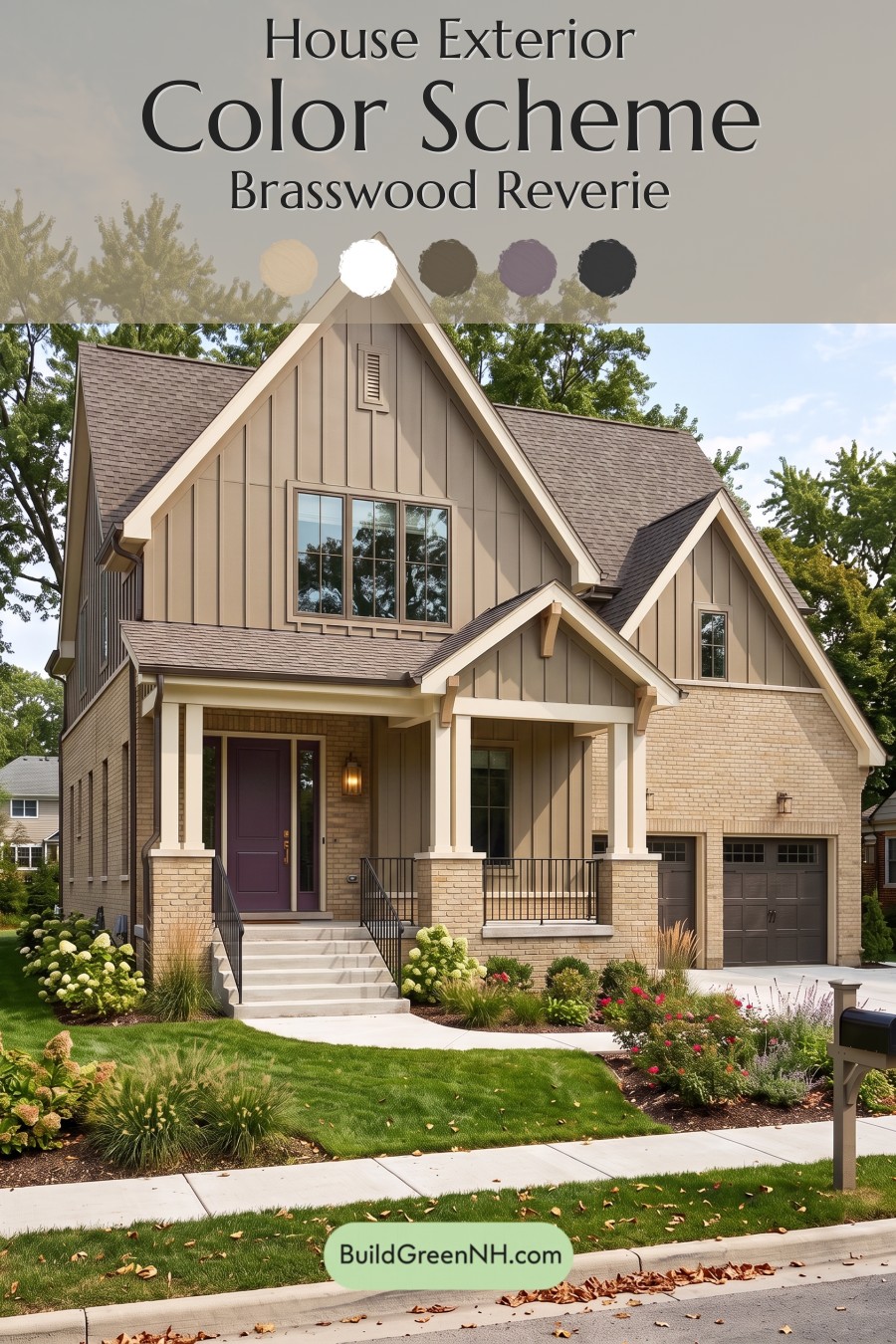 Yellow Brick House Exterior Color Scheme: Brasswood Reverie
