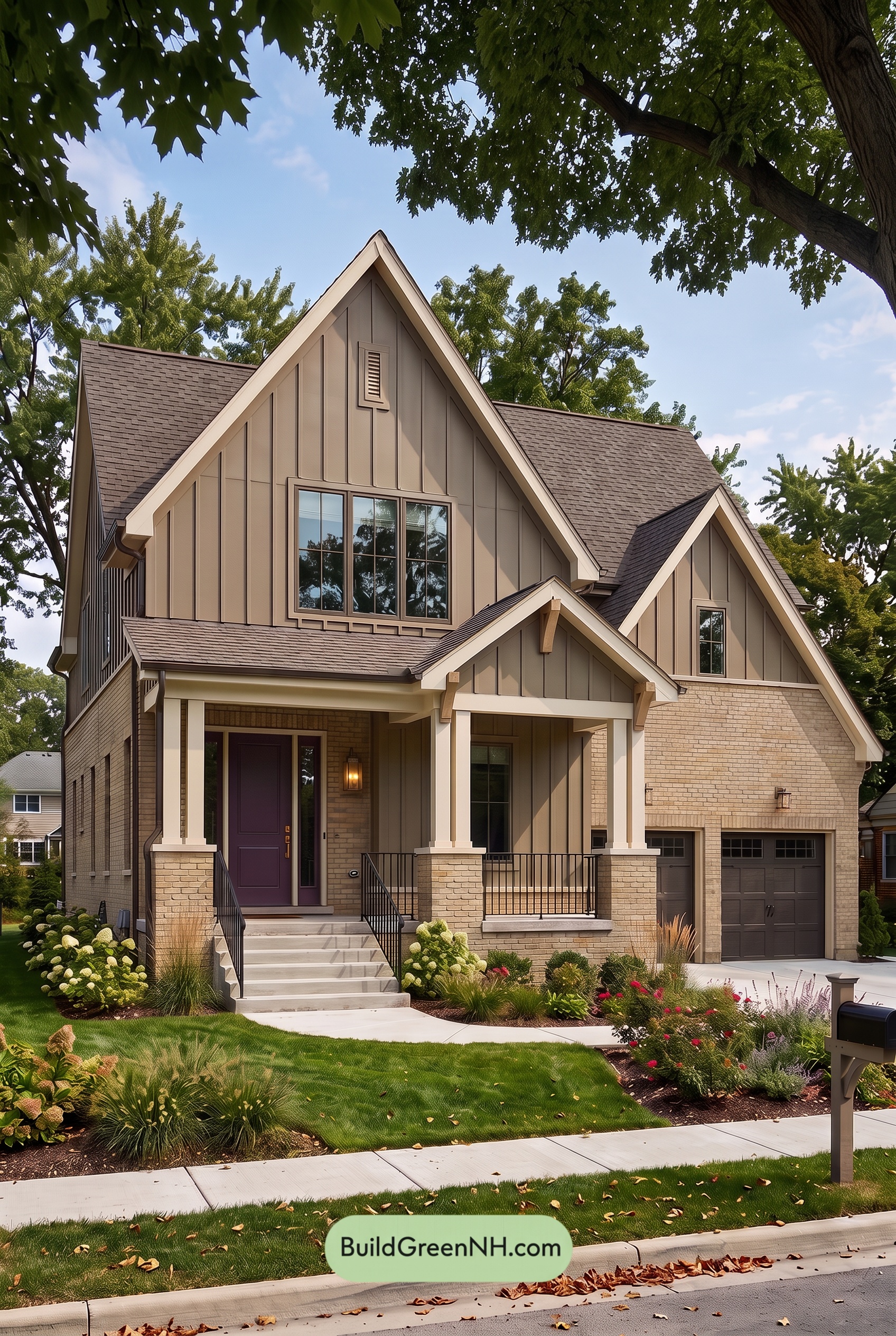 Yellow Brick House Exterior Color Scheme: Brasswood Reverie - Shade