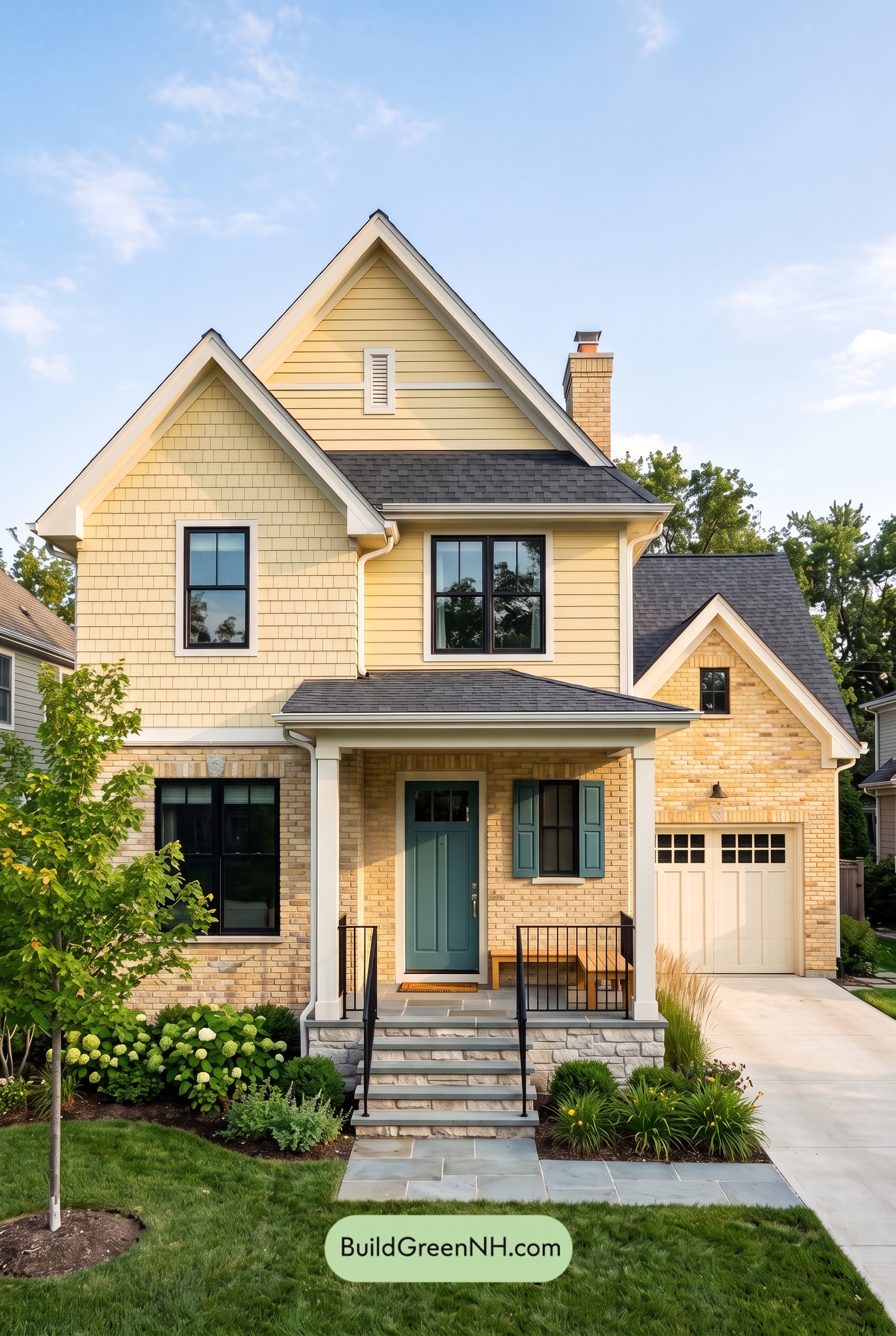 Yellow Brick House Exterior Color Scheme: Citrine Compass