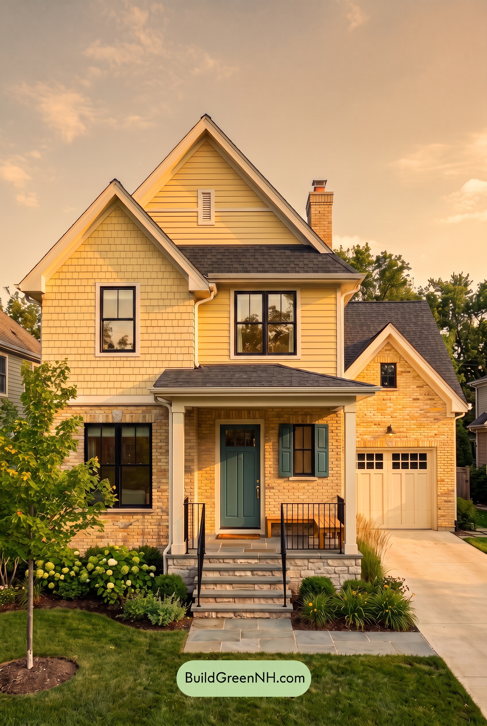 Yellow Brick House Exterior Color Scheme: Citrine Compass - Golden Hour