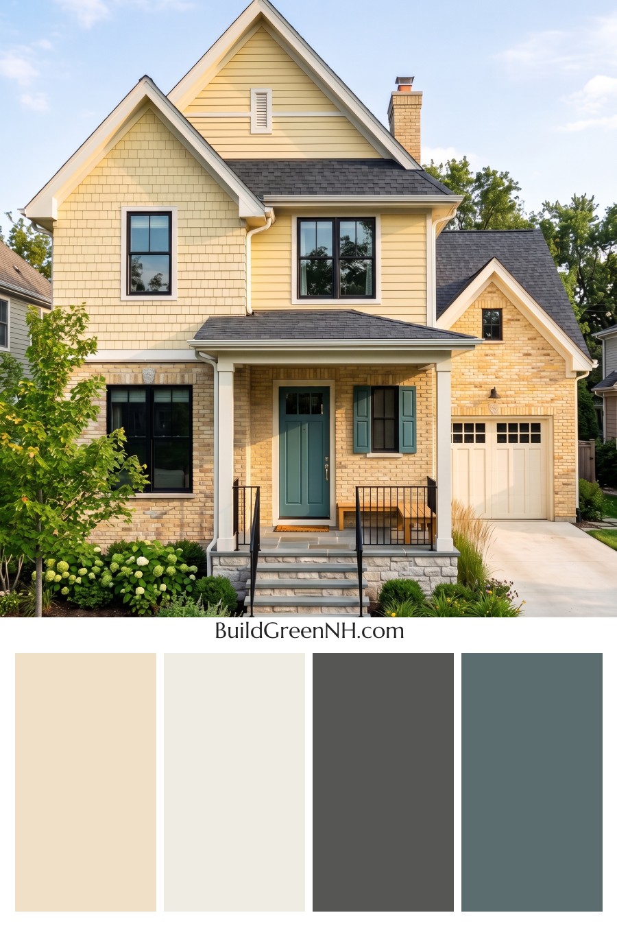 Yellow Brick House Exterior Color Scheme: Citrine Compass