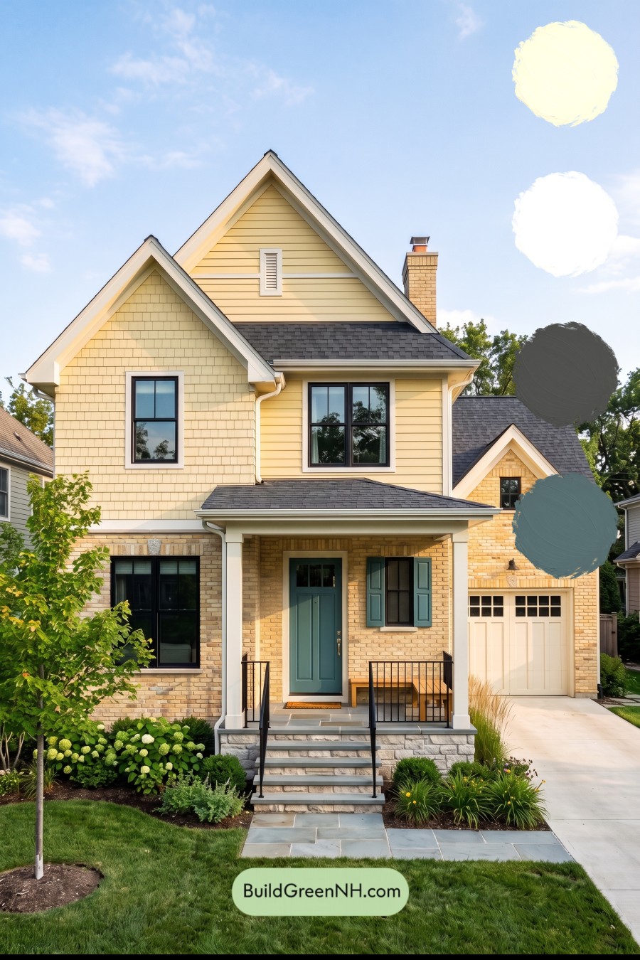 Yellow Brick House Exterior Color Scheme: Citrine Compass