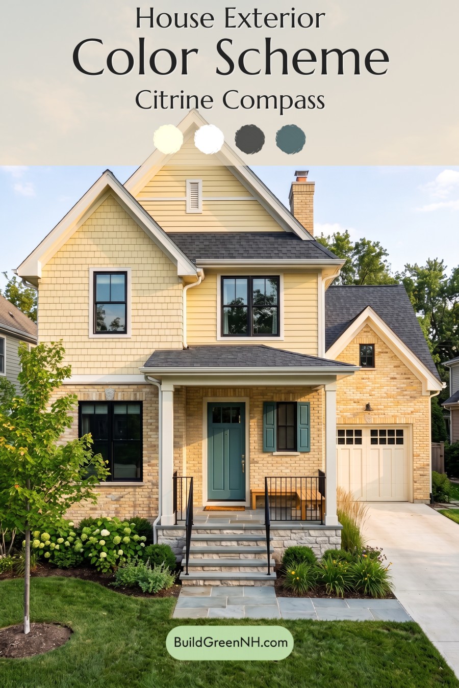 Yellow Brick House Exterior Color Scheme: Citrine Compass