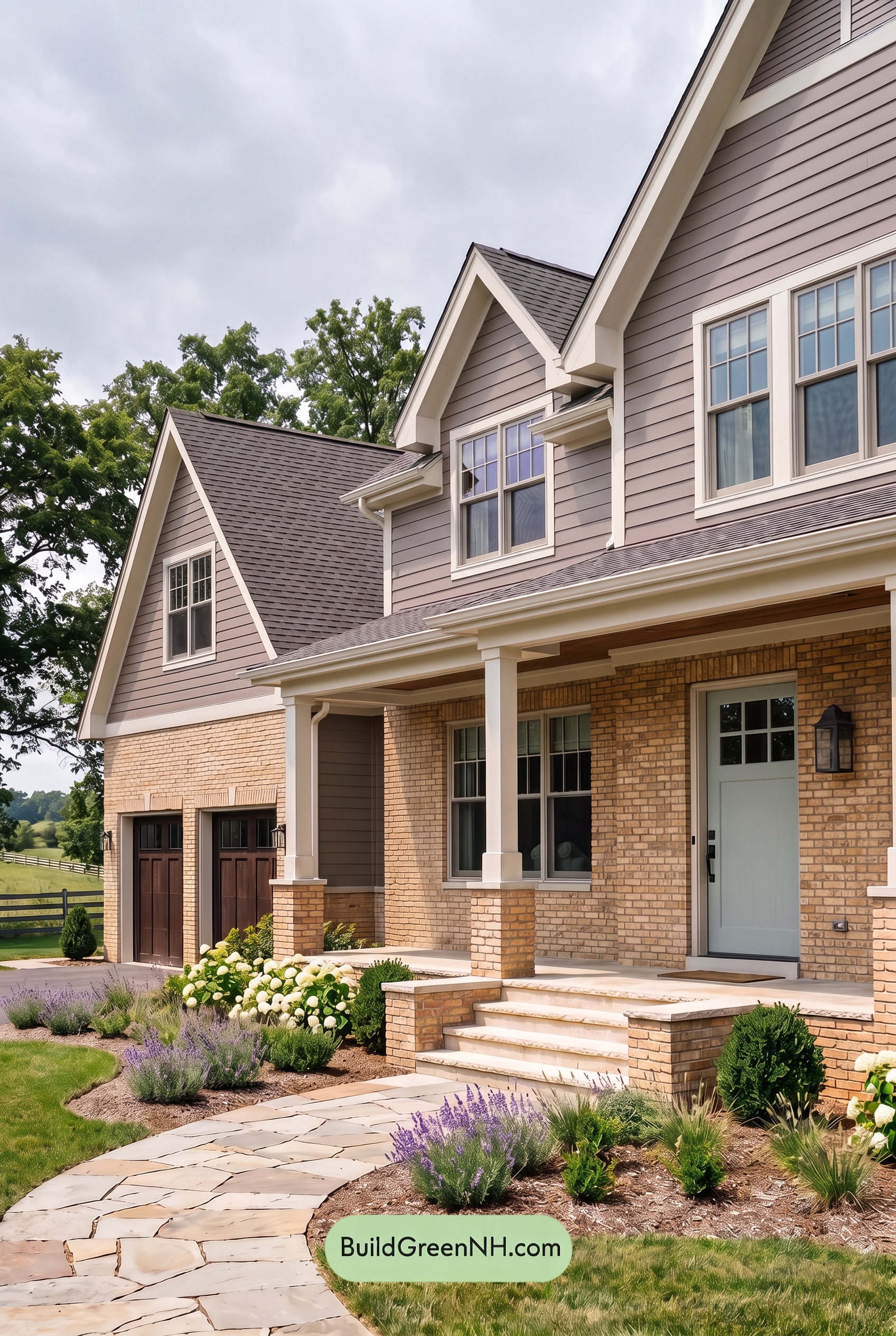 Yellow Brick House Exterior Color Scheme: Copperfield Poise - Overcast