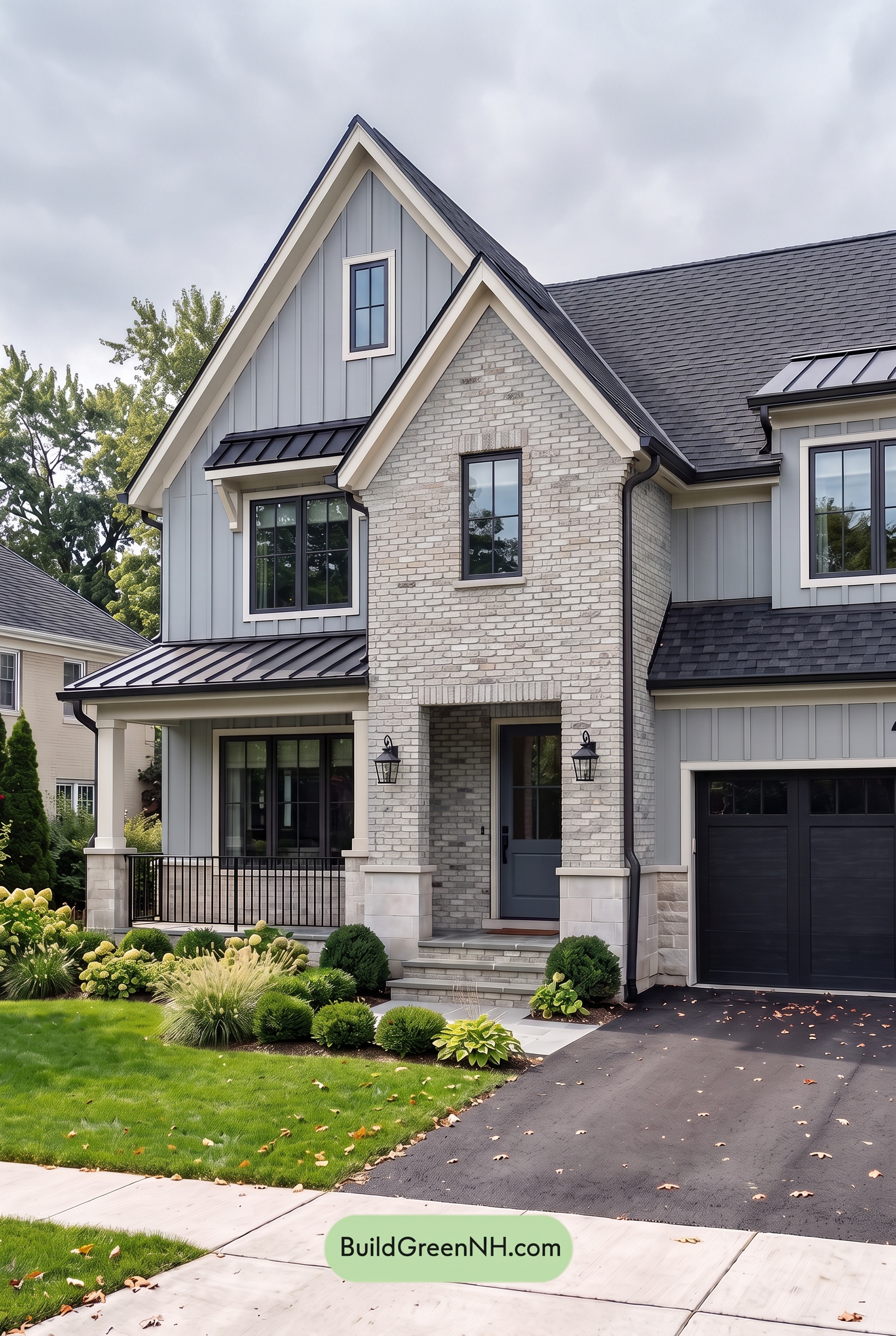 Yellow Brick House Exterior Color Scheme: Golden Brick Raven - Overcast