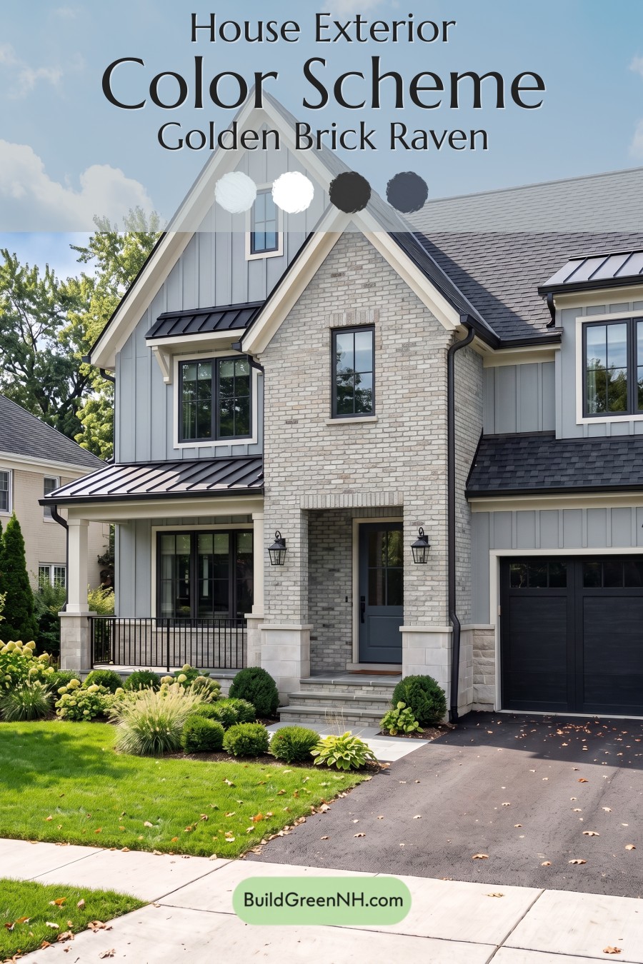 Yellow Brick House Exterior Color Scheme: Golden Brick Raven