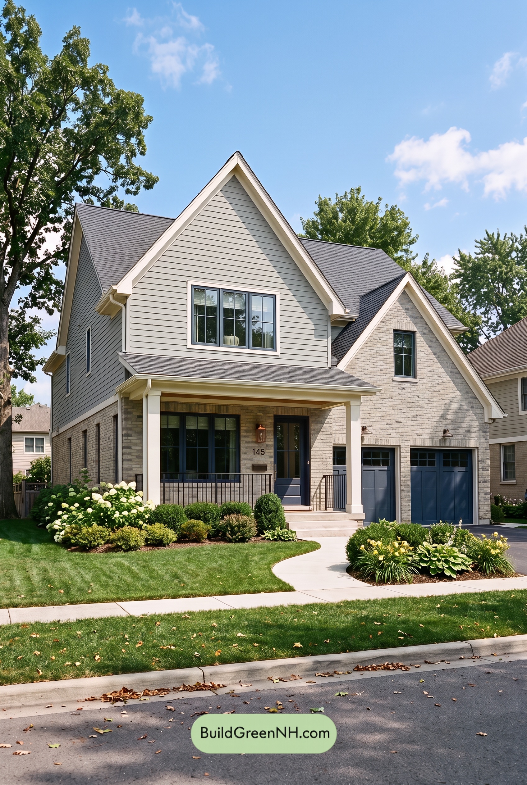 Yellow Brick House Exterior Color Scheme: Harbor Linen Crest