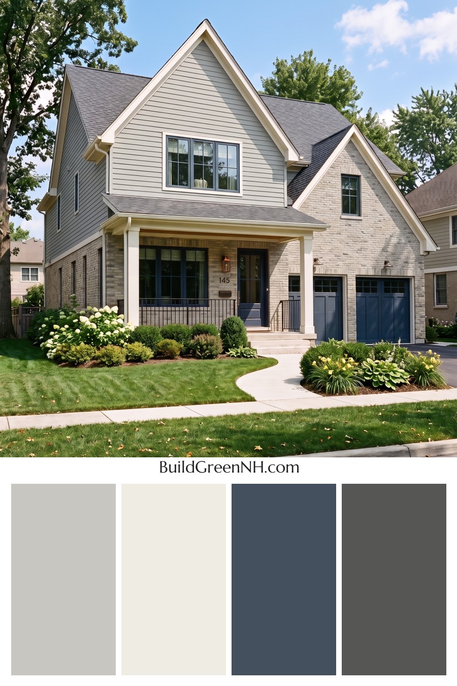 Yellow Brick House Exterior Color Scheme: Harbor Linen Crest