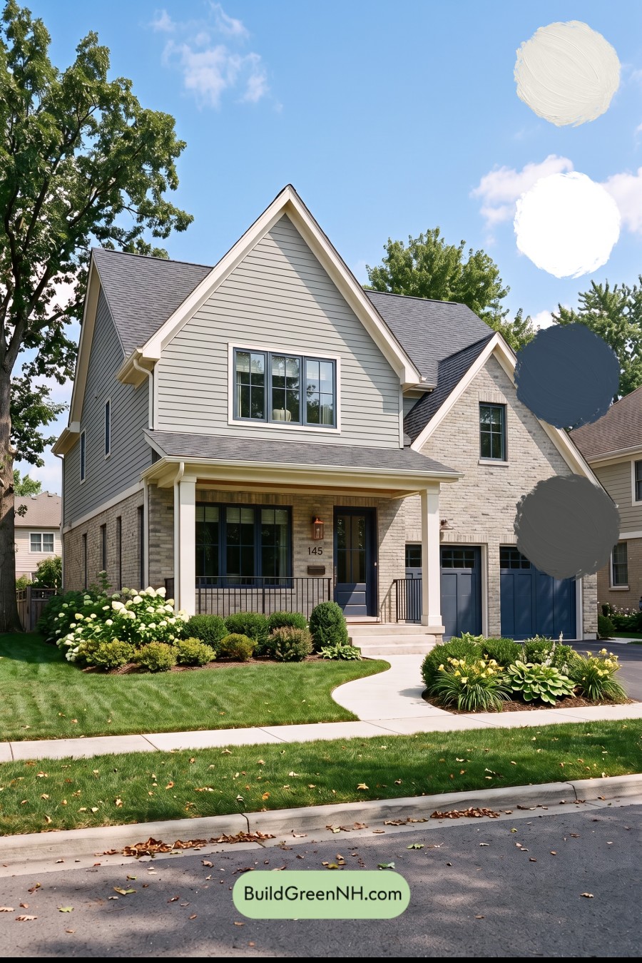 Yellow Brick House Exterior Color Scheme: Harbor Linen Crest