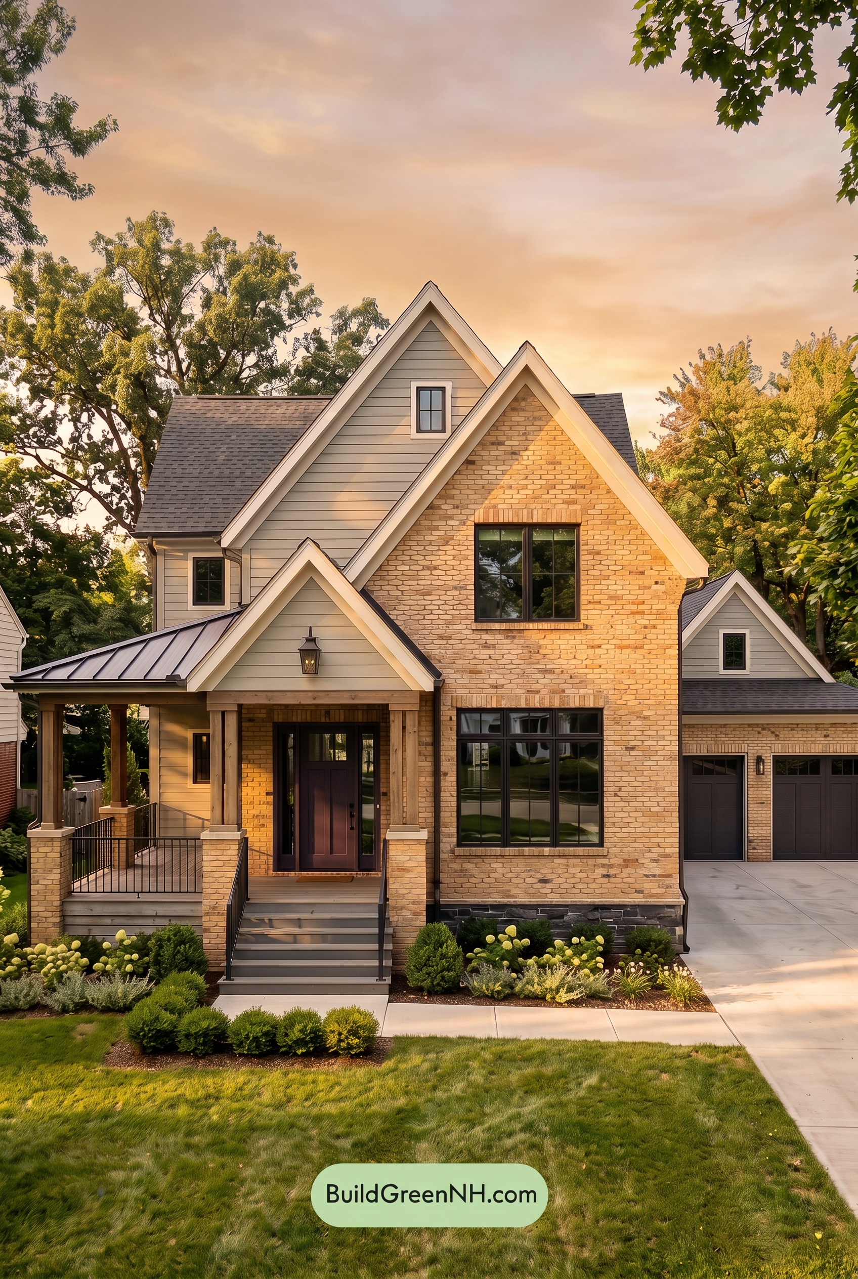 Yellow Brick House Exterior Color Scheme: Honey Brick Eclipse - Golden Hour