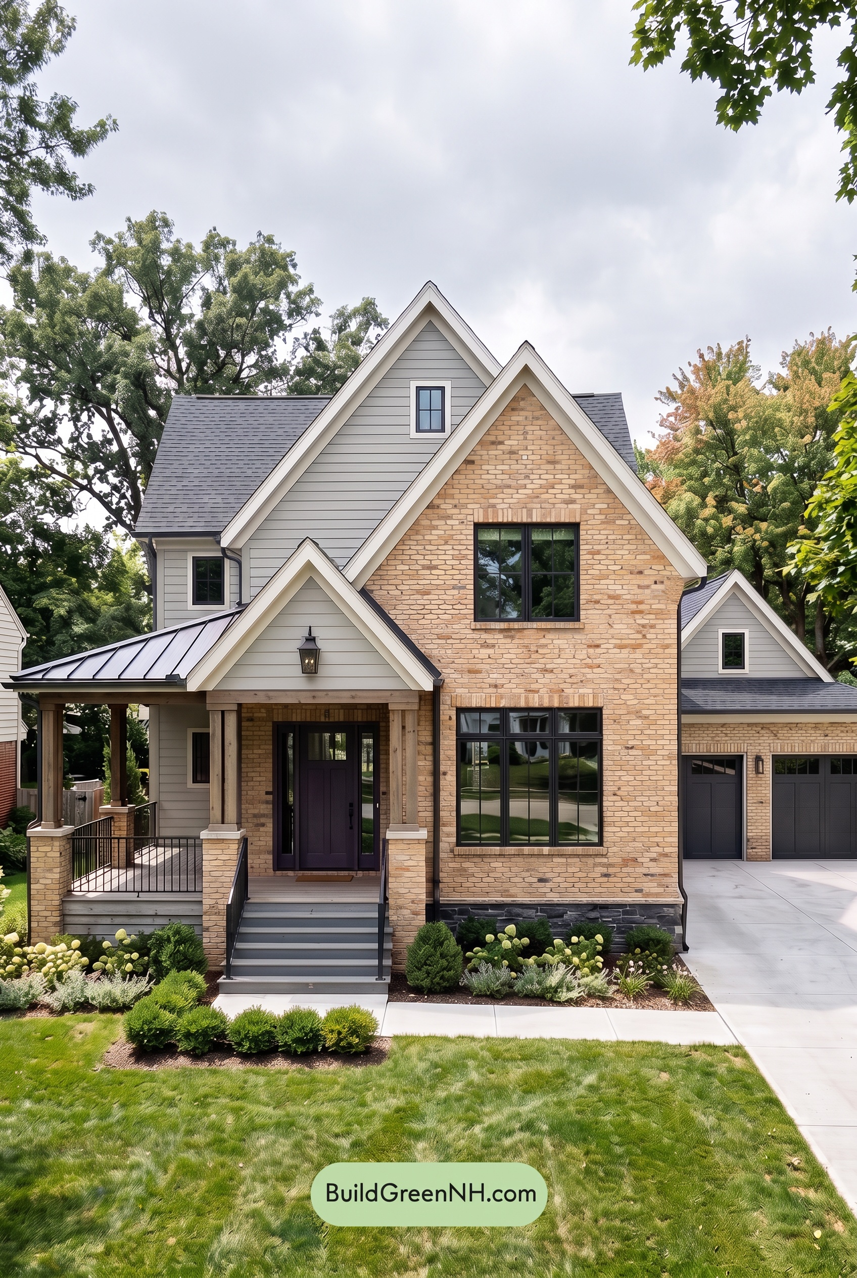 Yellow Brick House Exterior Color Scheme: Honey Brick Eclipse - Overcast