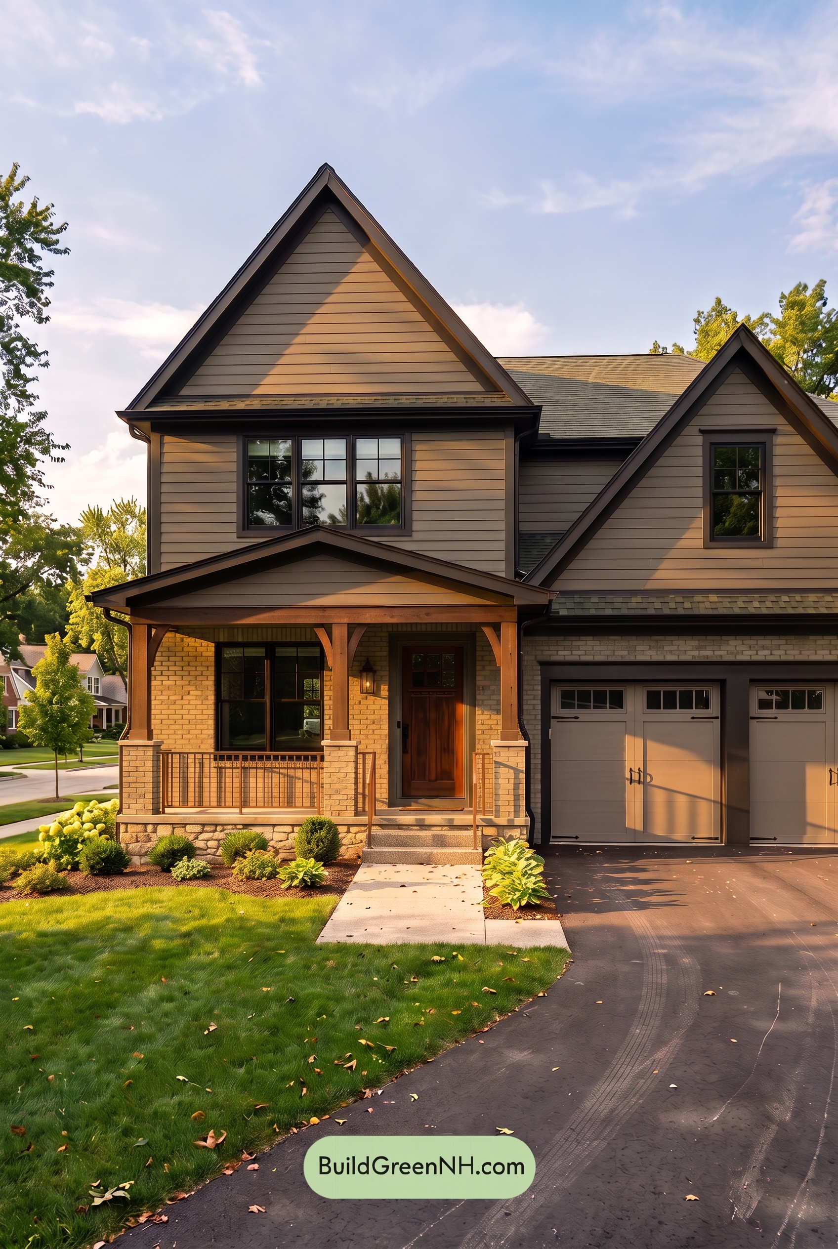 Yellow Brick House Exterior Color Scheme: Ironleaf Welcome - Golden Hour