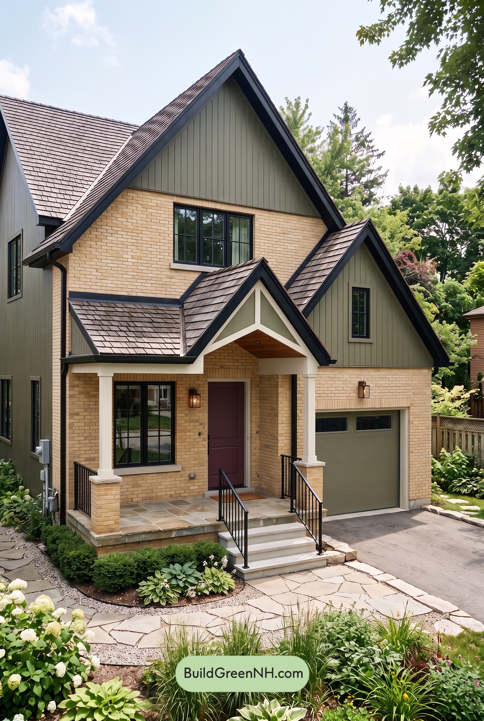 Yellow Brick House Exterior Color Scheme: Mosslight Parlor