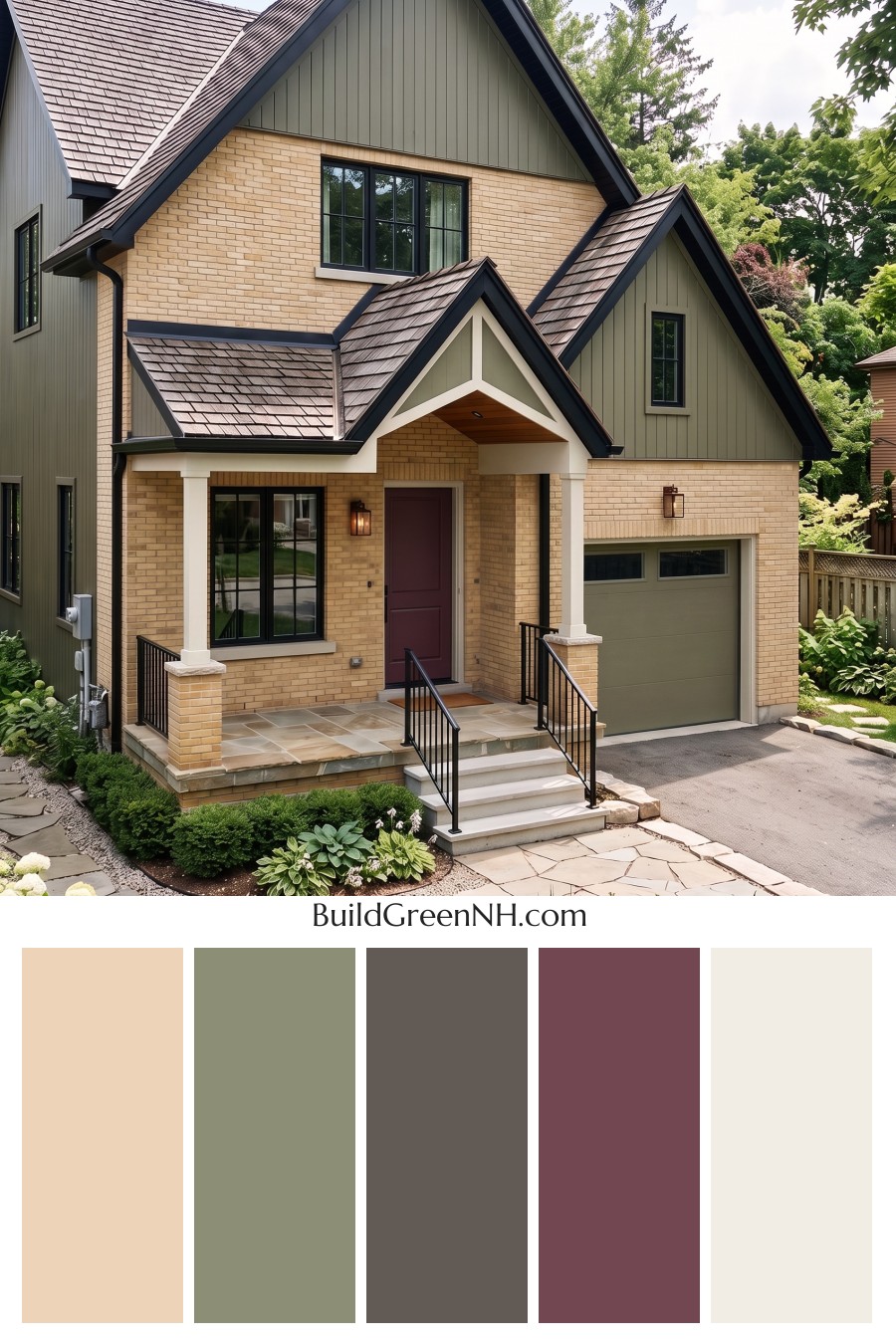 Yellow Brick House Exterior Color Scheme: Mosslight Parlor