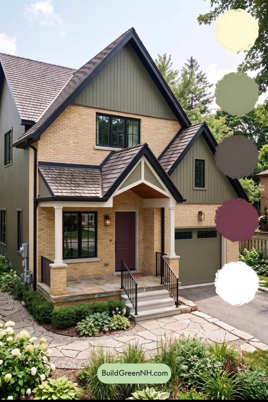 Yellow Brick House Exterior Color Scheme: Mosslight Parlor