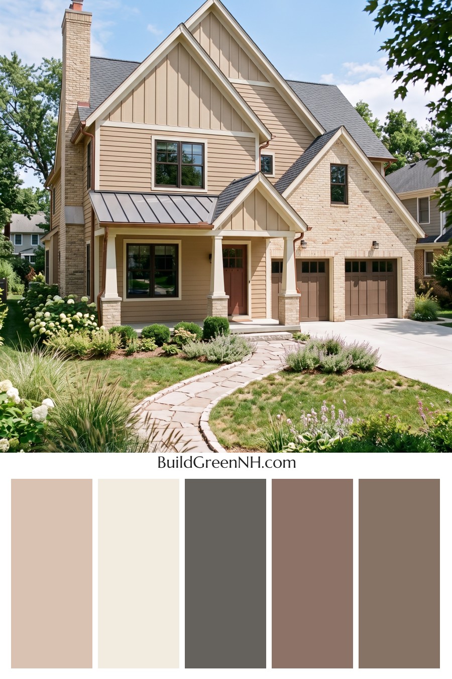 Yellow Brick House Exterior Color Scheme: Ochre Lantern