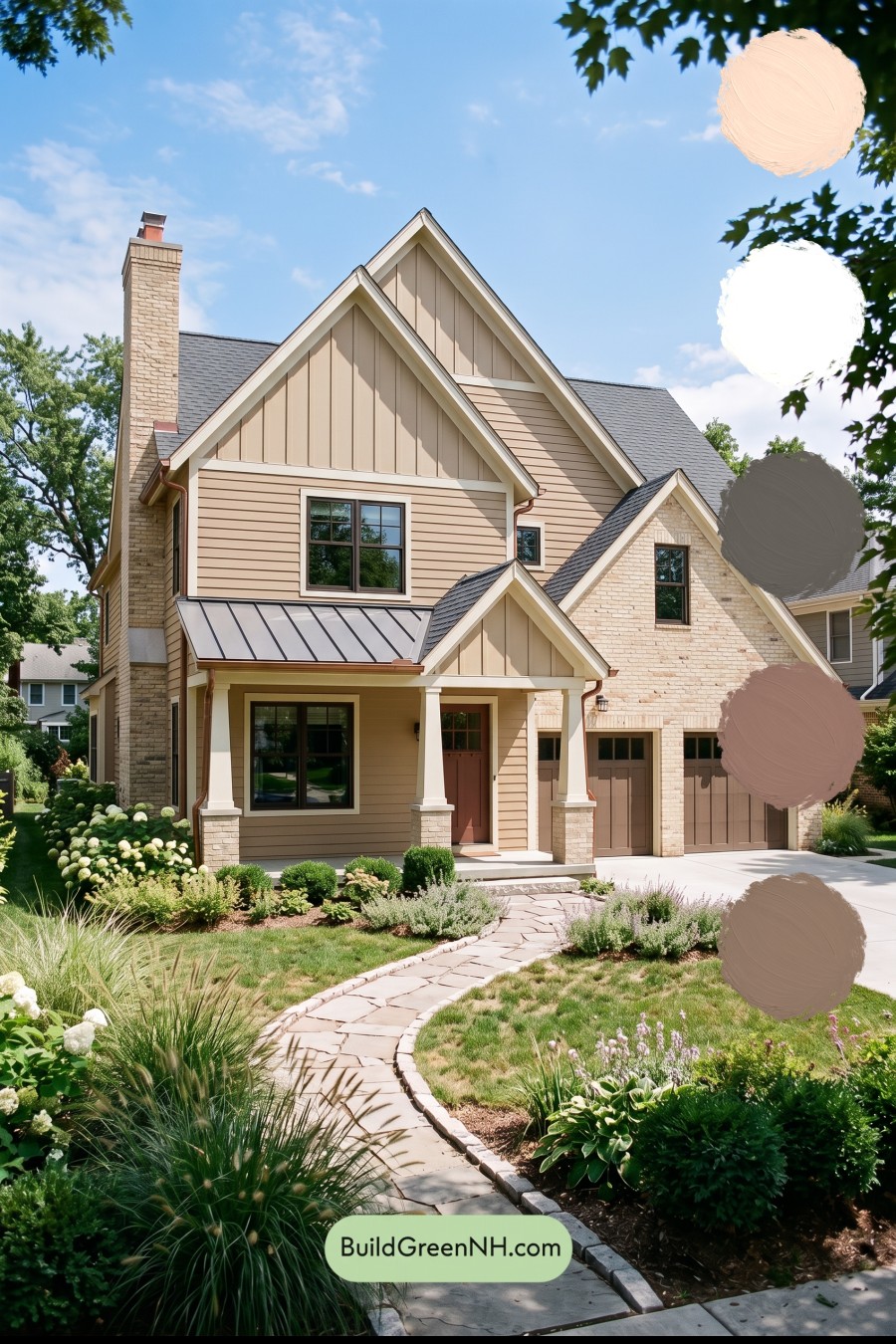 Yellow Brick House Exterior Color Scheme: Ochre Lantern