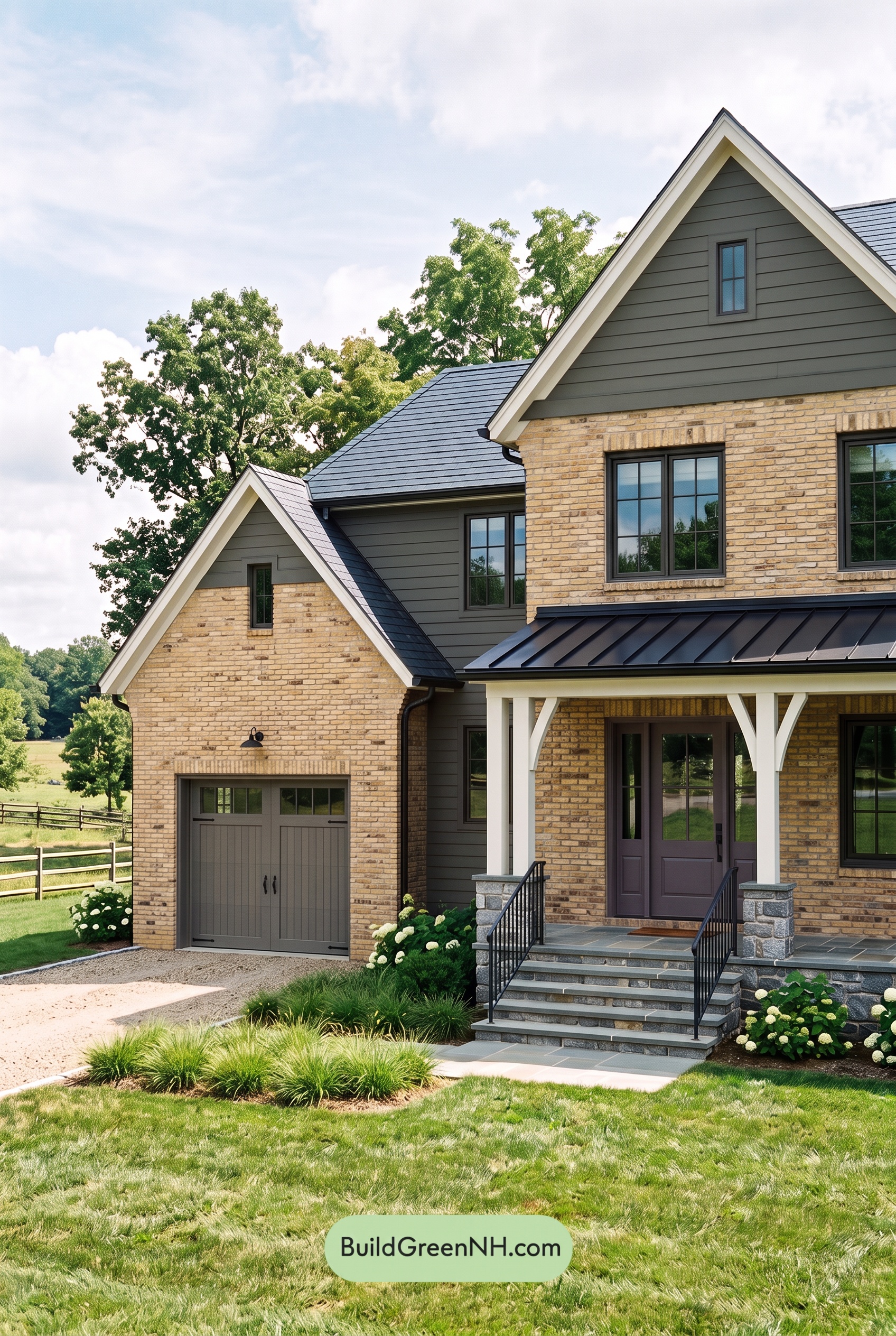 Yellow Brick House Exterior Color Scheme: Saffron Brick Nightfall