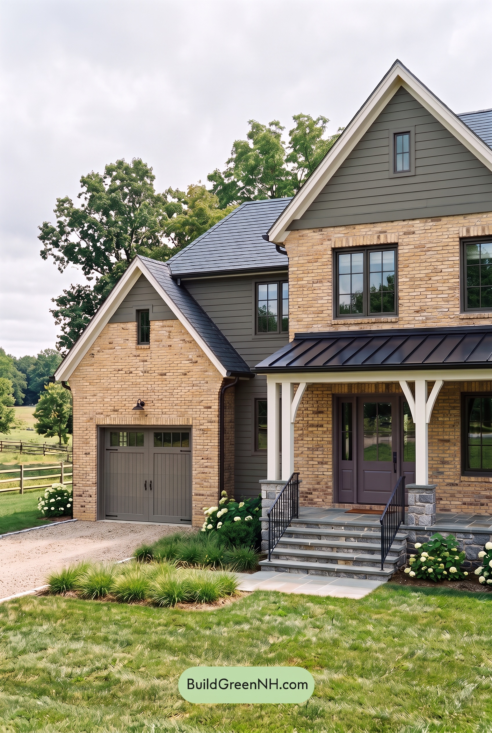 Yellow Brick House Exterior Color Scheme: Saffron Brick Nightfall - Overcast