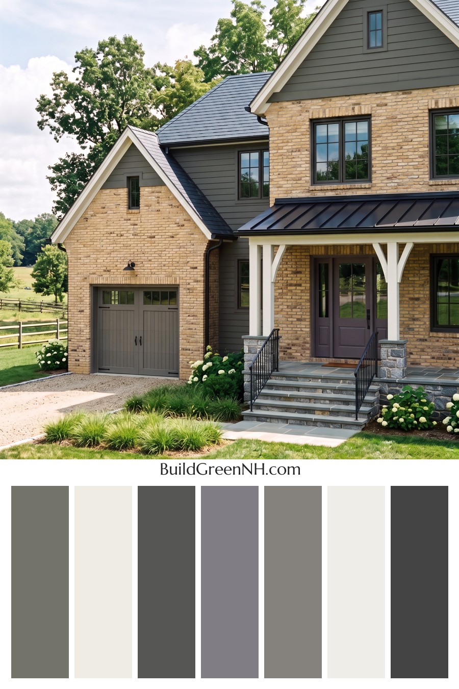 Yellow Brick House Exterior Color Scheme: Saffron Brick Nightfall
