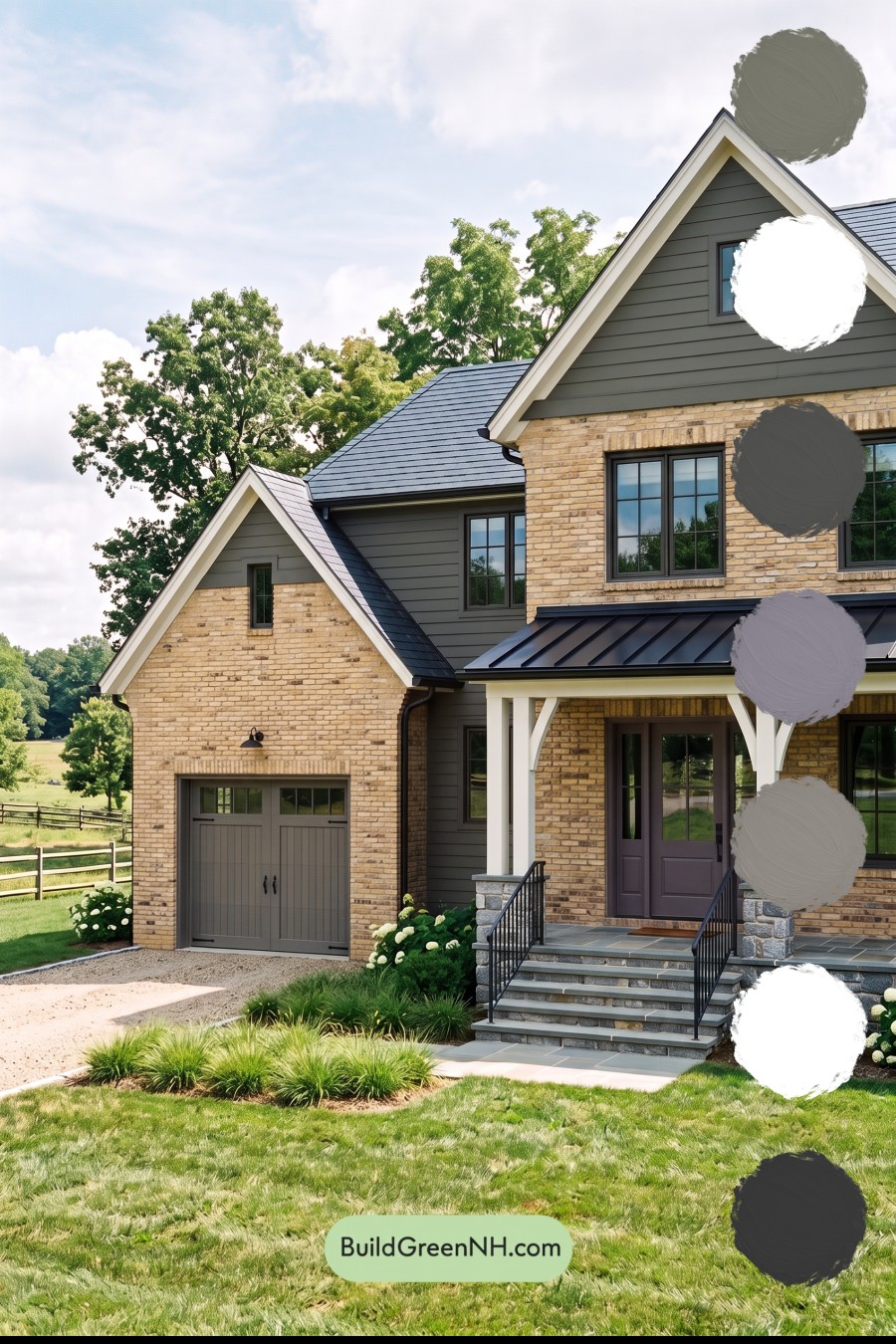 Yellow Brick House Exterior Color Scheme: Saffron Brick Nightfall