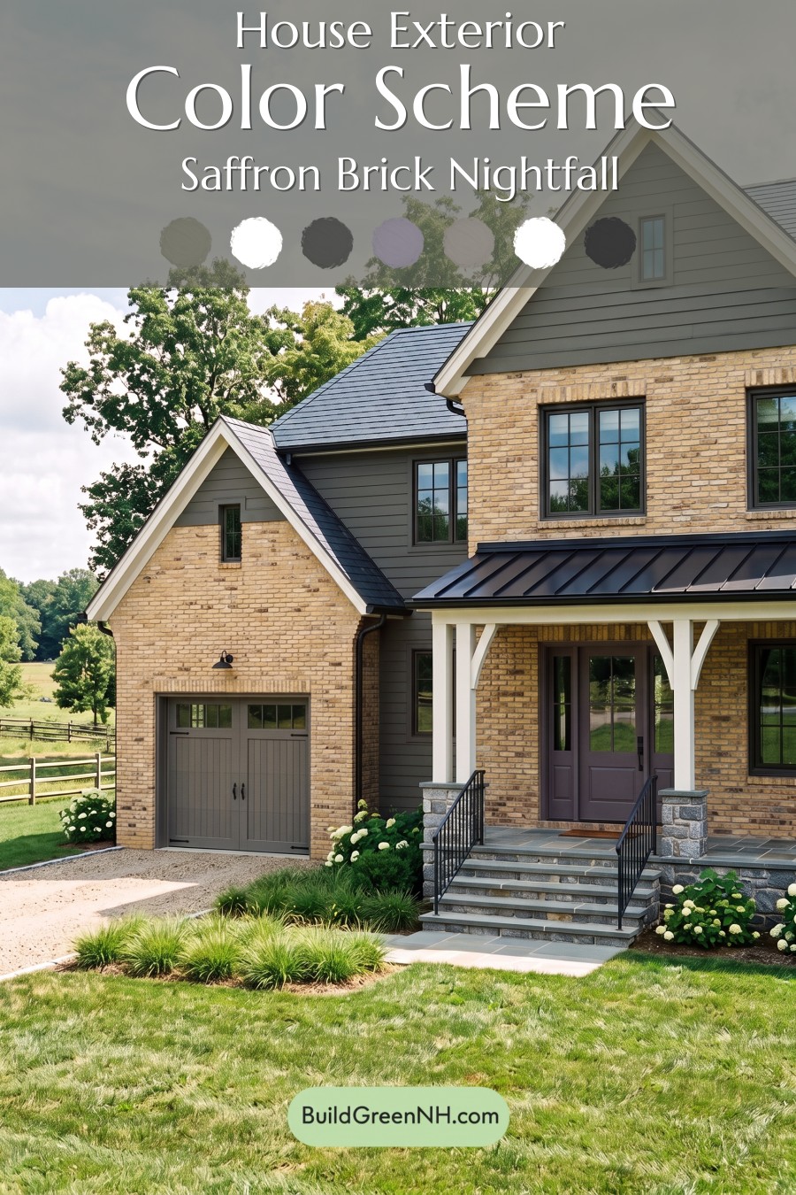 Yellow Brick House Exterior Color Scheme: Saffron Brick Nightfall