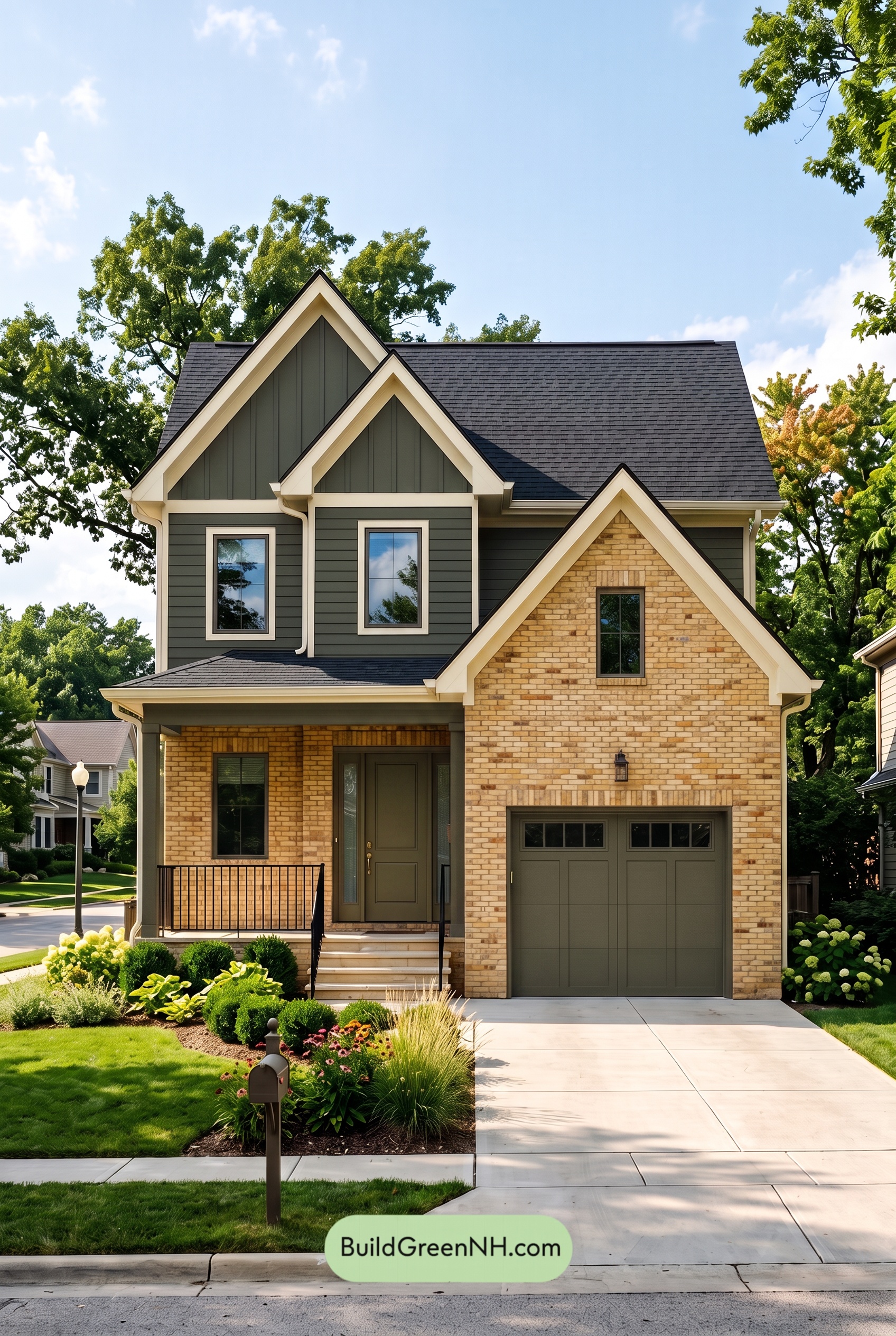 Yellow Brick House Exterior Color Scheme: Verdant Hearthline